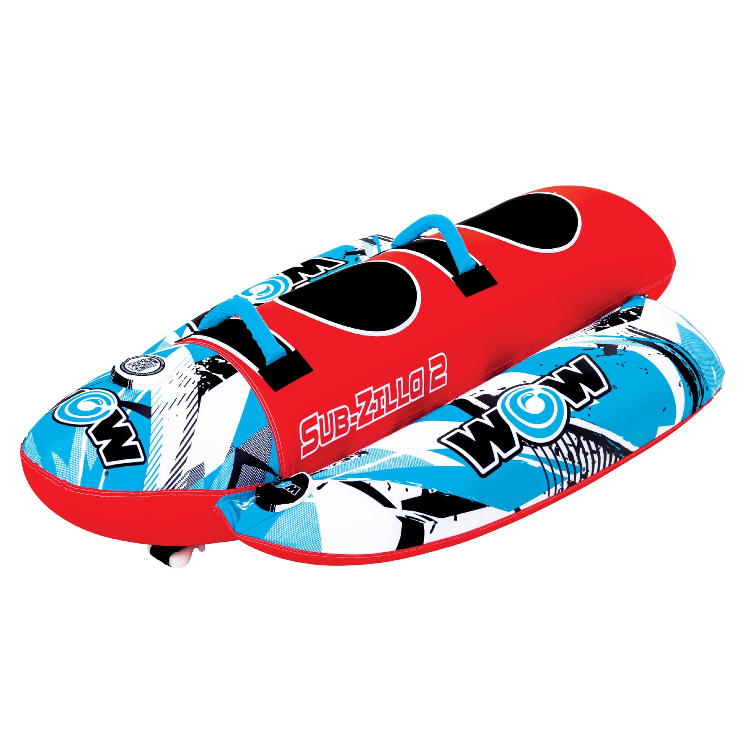 WOW Sports Super Sub Towable Tube for Boating - 1-2 Person Inflatable Water Tube with 340 lbs Capacity - Perfect for Water Sports, Lake & Ocean Fun - Great for Youth & Adults