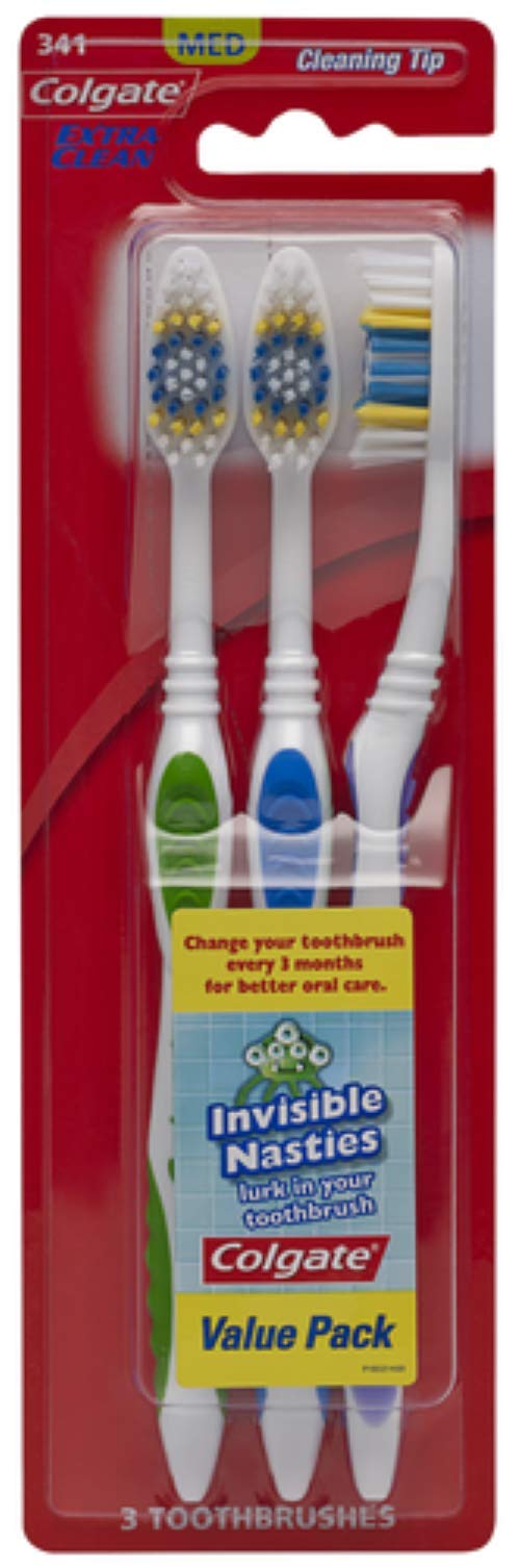 Colgate Extra Clean Battery Powered Adult Toothbrush - Pack of 24, Soft Bristles for Gentle Cleaning, Blue - Perfect for Travel, Home & Office Use
