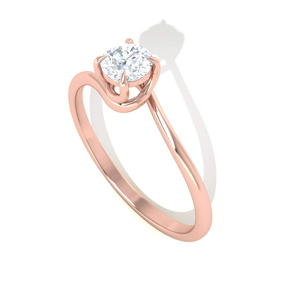 1/4 CT Certified Moissanite Promise Ring for Women - 14K Solid Gold Bypass Engagement Ring | Wedding, Anniversary & Valentine's Day Gift Idea