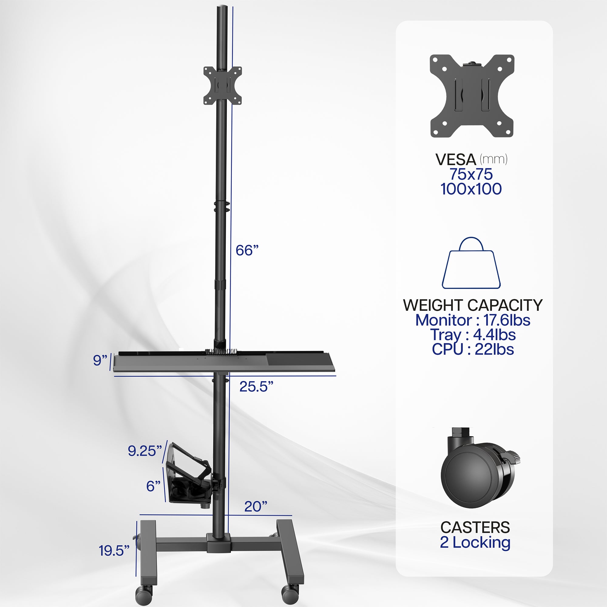 Portable Laptop Stand with Adjustable Height - Ergonomic Mobile Computer Workstation for Home Office, Gaming & Remote Work