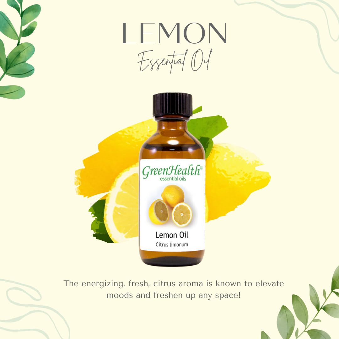 Greenals 100% Pure Lemon Essential Oil - 10ml (30 Oils Set) for Aromatherapy, Diffusers & DIY Skincare | Natural Relaxation & Stress Relief