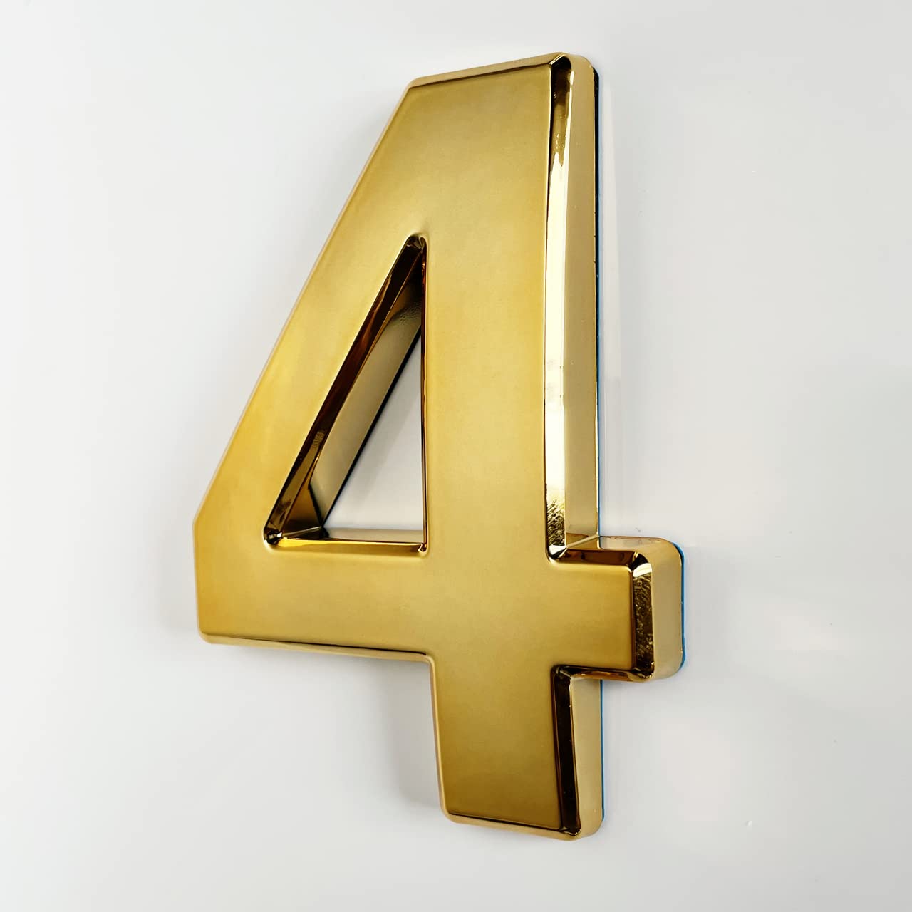4 Inch Gold Mailbox Numbers - 3D Address Stickers for House, Apartment & Office Doors - Shiny Bright for Easy Visibility
