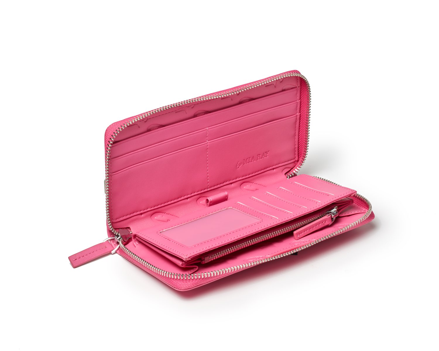 Premium Standard Signature Logo Wallet in Hot Pink - Stylish & Durable RFID Blocking Wallet for Women, Perfect for Everyday Use, Travel, and Gifting
