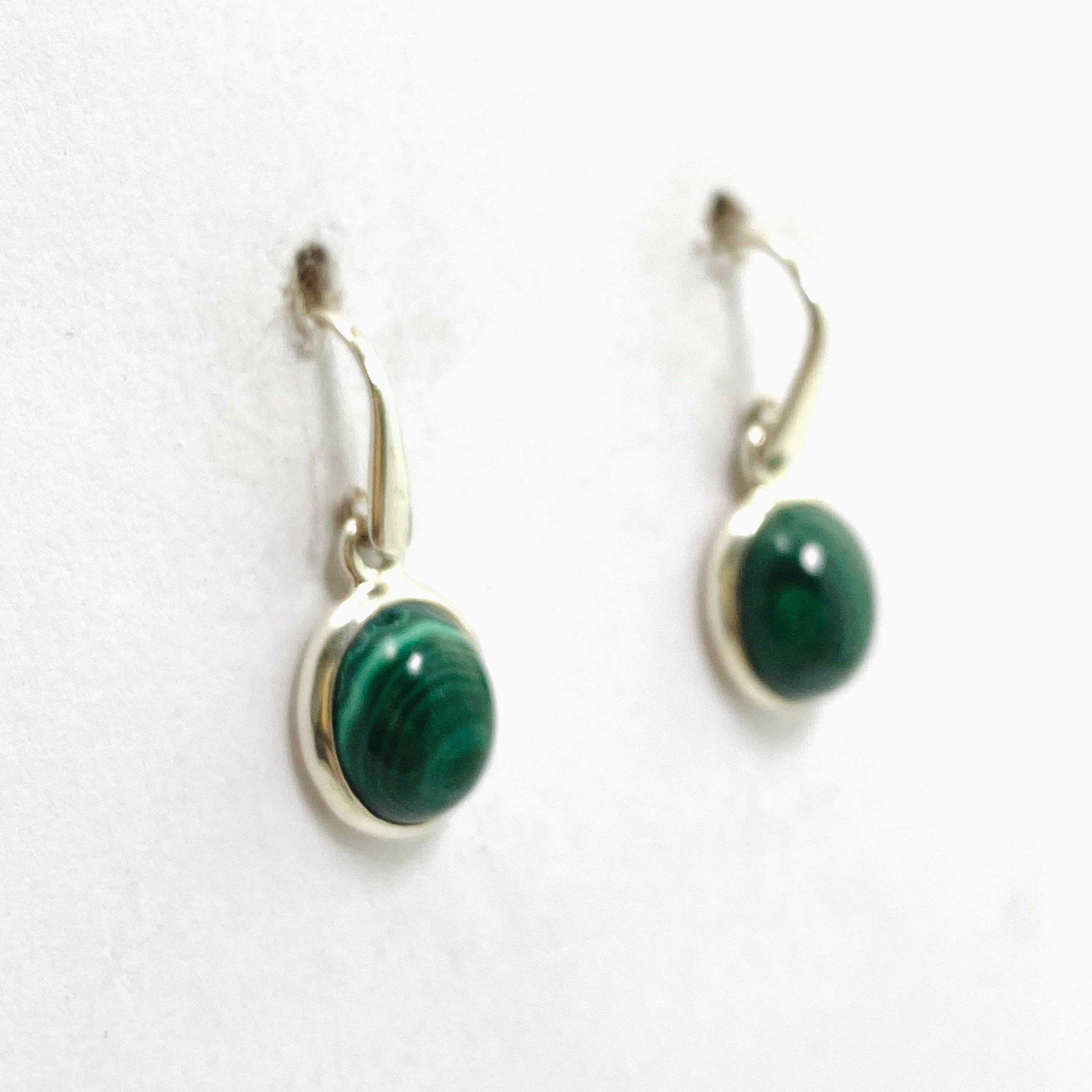 Natural Malachite Oval Cabochon Earrings - Handmade Gemstone Jewelry for Women - Perfect for Parties, Weddings & Everyday Wear
