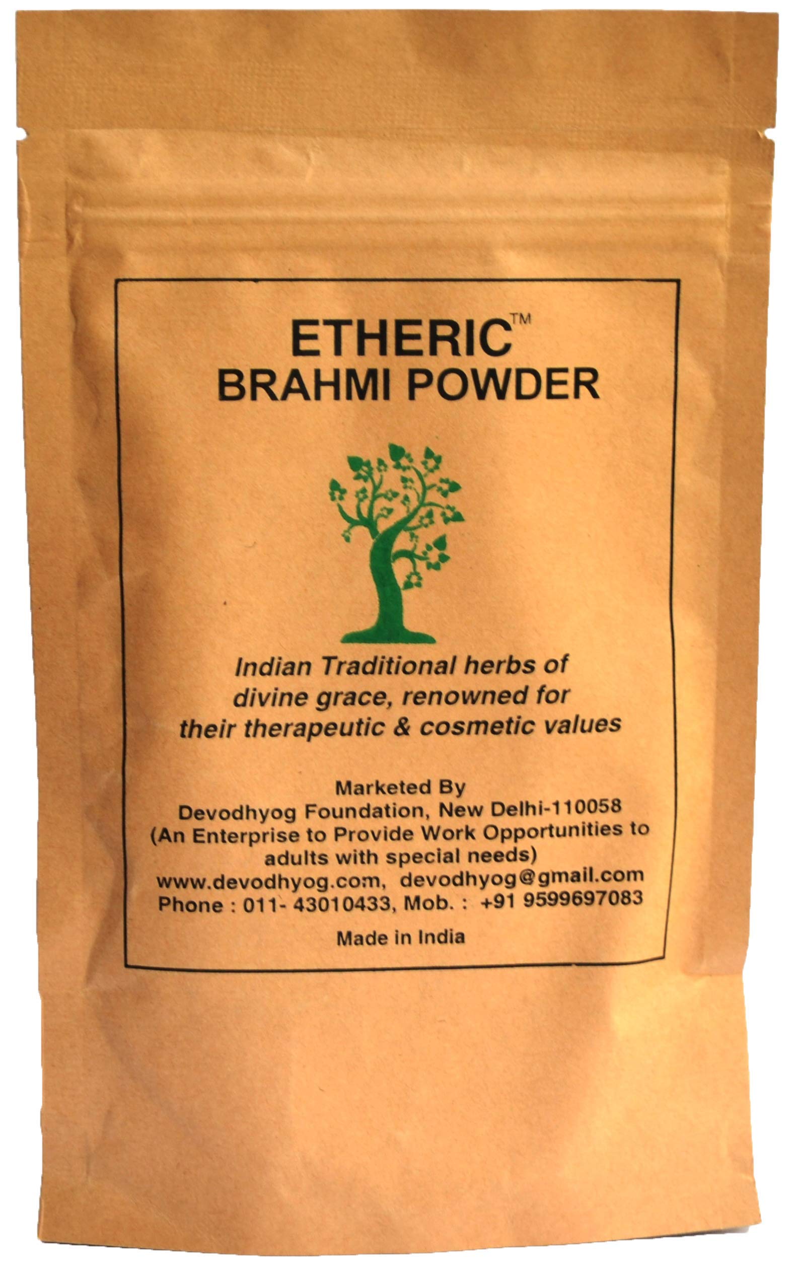 Organic Brahmi Powder for Hair Growth & Scalp Treatment - 100g | Ayurvedic Herbal Remedy for Dandruff, Hair Loss & Thinning | Promotes Healthy Hair & Scalp Care - Perfect for DIY Hair Masks & Natural Hair Treatments