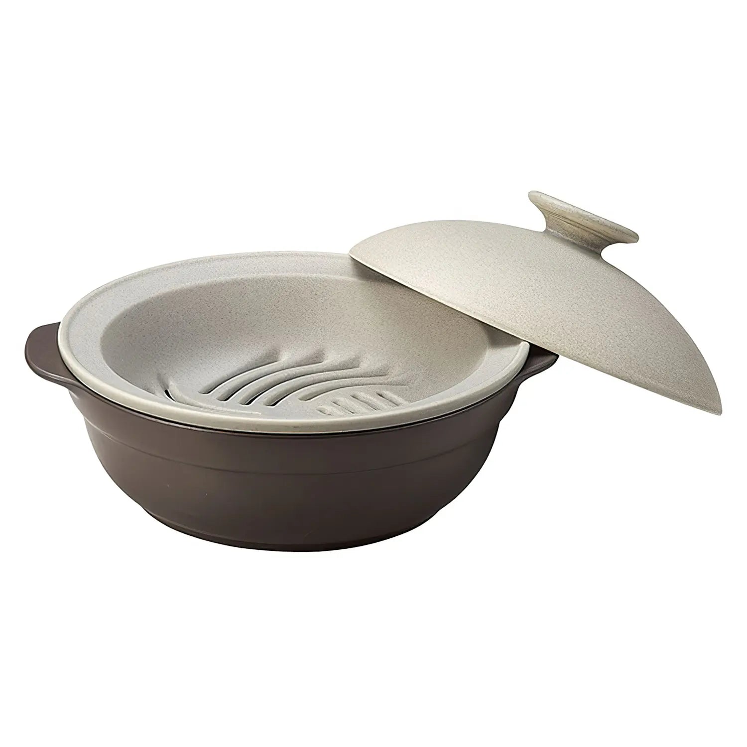 Premium Karl Ceramic Induction Donabe Casserole Pot with Steamer Insert - Japanese Clay Pot for Hot Pot, Steaming & Slow Cooking - Perfect for Home Dining & Family Gatherings