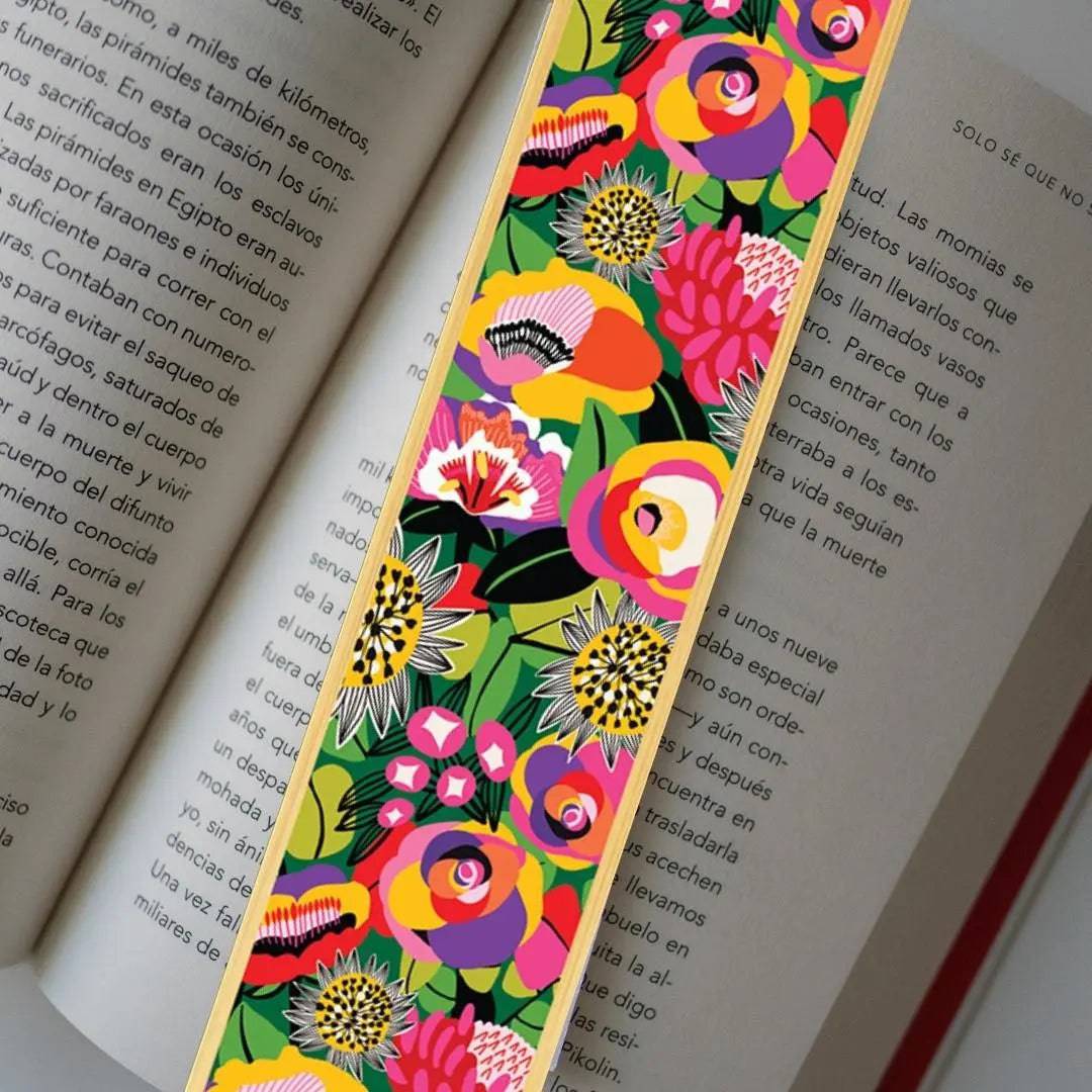 Flower Power Australian Wooden Bookmark - Handcrafted Eucalyptus Wood Bookmark with Floral Design - Perfect for Book Lovers, Gifts & Reading Accessories