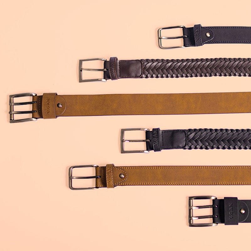 Premium Vegan Leather Belt for Men - Classic Tan | Formal & Business Attire | Durable & Stylish Accessory for Office, Wedding & Dressy Occasions