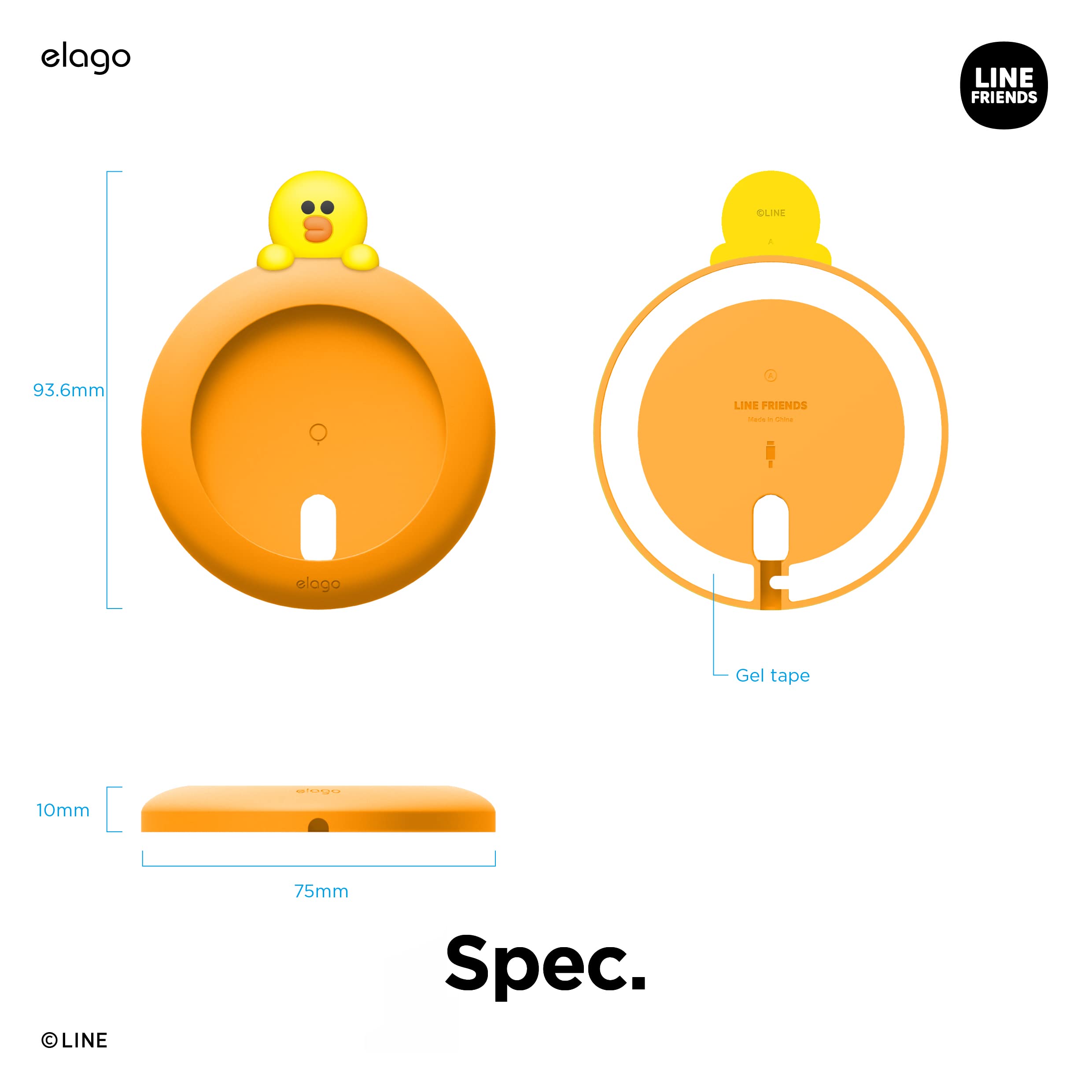 elago MagSafe Charging Pad - Wireless Charger Compatible with iPhone 16/15/14/13/12 Series | Fast Qi Charging Stand for Bedroom, Office & Car | Official Merchandise (Cable Not Included) - Sally Design