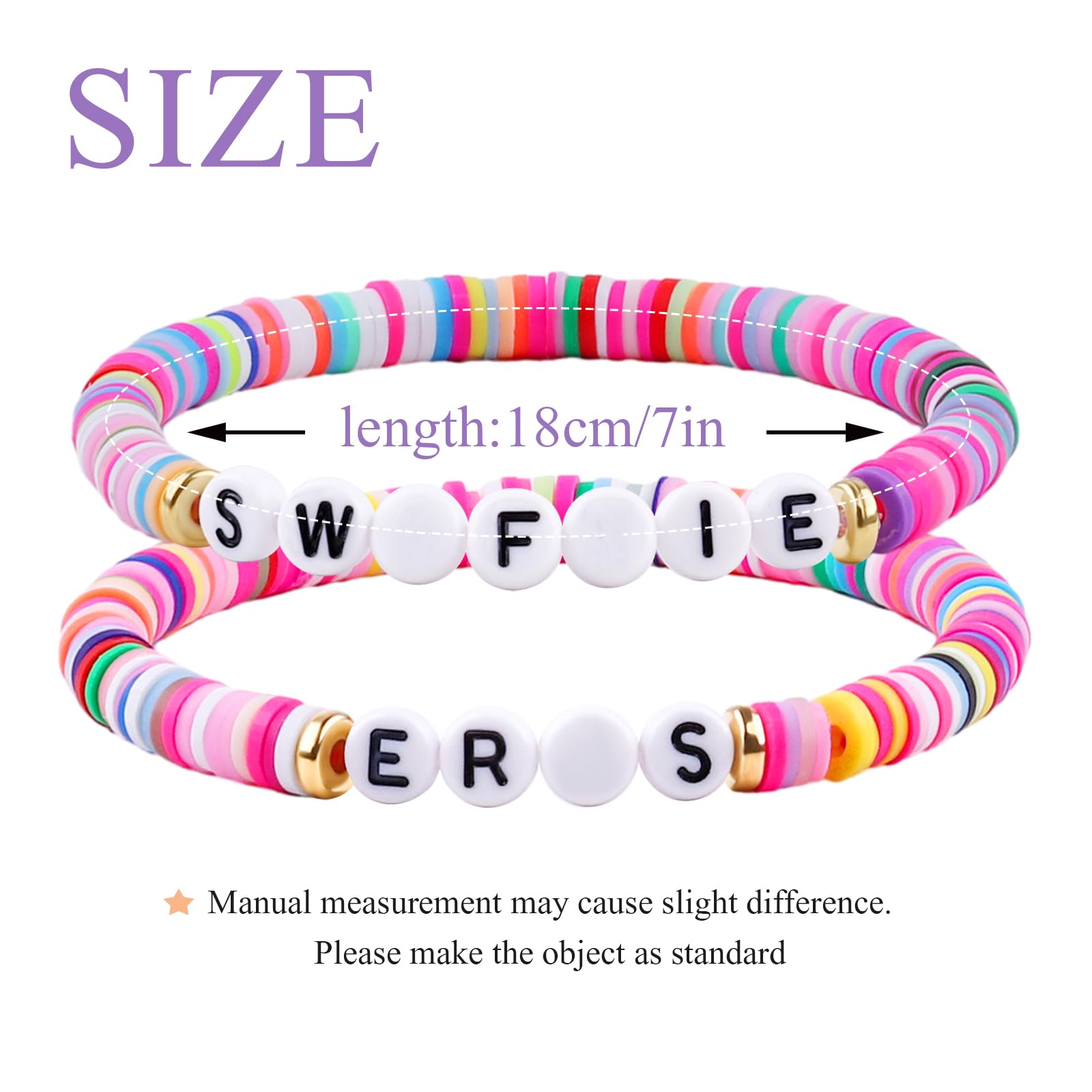 YUZHEJIE TS Friendship Bracelets - Colorful Stretchy Music Inspired Bracelets for Women, Fans, Preppy & Surfer Style - Perfect for Concerts, Gifts & Everyday Wear