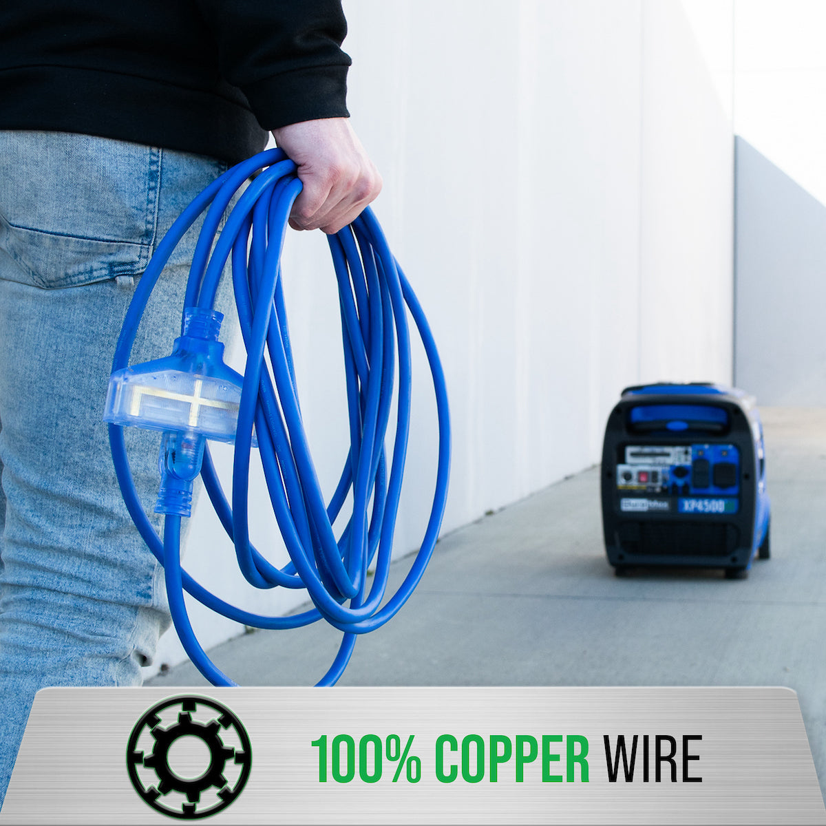 DuroMax XPX12050C 50ft 12 Gauge Heavy Duty Extension Cord with Triple Tap - SJEOOW Certified for Outdoor/Indoor Use - Perfect for Power Tools, Construction Sites & Home Appliances