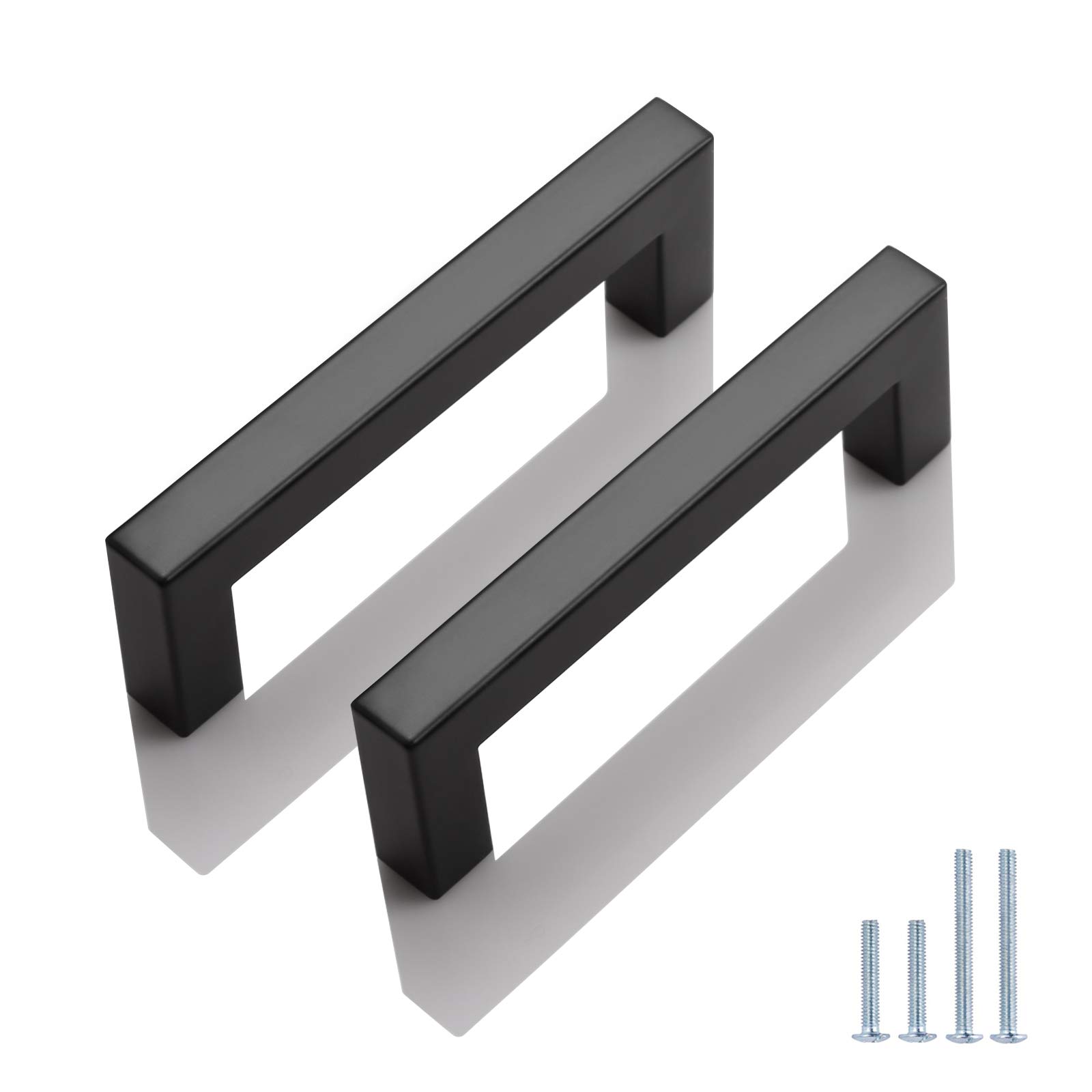 Probrico 10 Pack 3-3/4 Inch Matte Black Square Cabinet Handles - Kitchen & Bathroom Drawer Pulls, Cupboard & Dresser Hardware for Modern Home Decor - Perfect for Cabinets, Wardrobes, and Furniture Upgrades