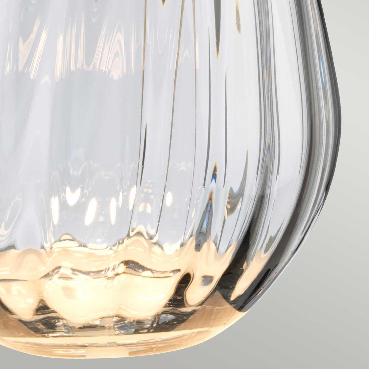 Elstead Lena 2-Light Large Smoke Glass Table Lamp - Modern Living Room & Bedside Lighting for Home Decor