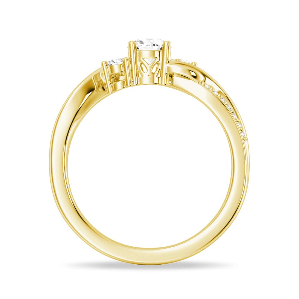 Three Stone Lab Grown Diamond Twisted Band Promise Ring for Women - Elegant Engagement & Anniversary Jewelry Gift for Her