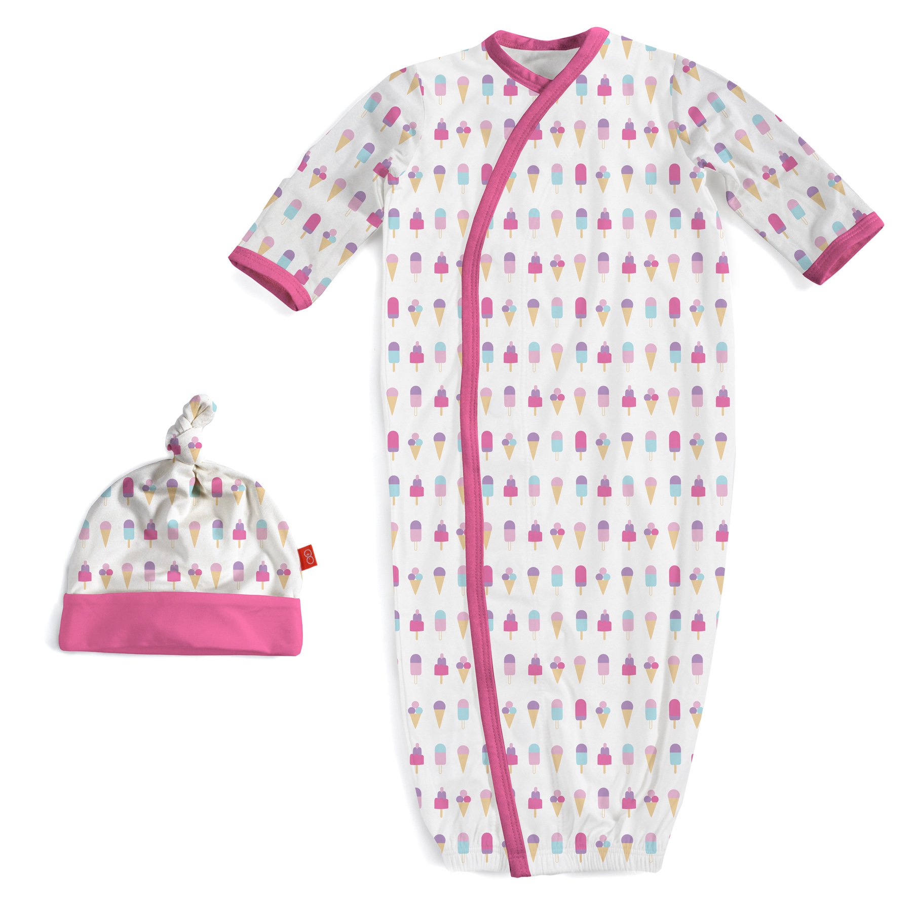 Premium Magnetic Modal Baby Gown & Hat Set - Soft 2-Piece Newborn Outfit for Hospital, Photography & Gift Giving