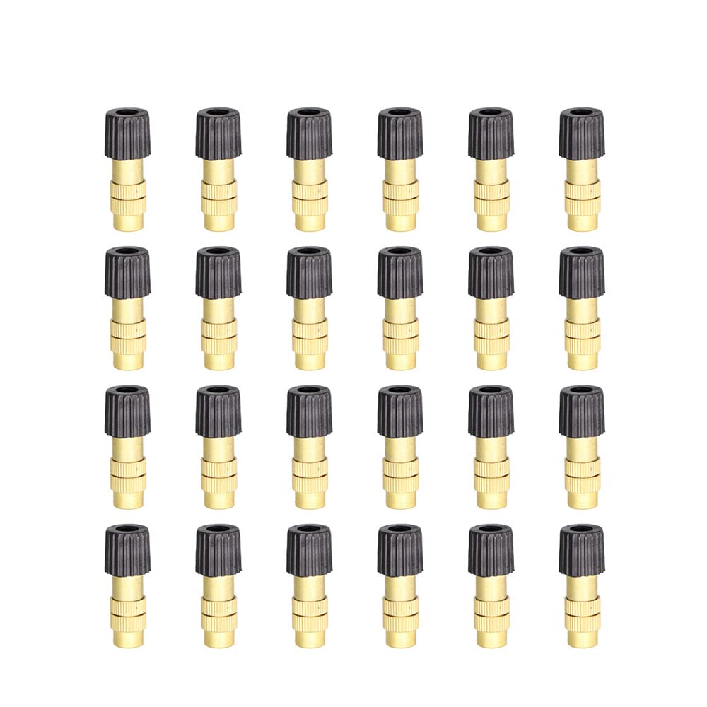 200PCS Adjustable Brass Mist Nozzle for Garden Irrigation - High Pressure Sprinkler Head with Quick Connect for Efficient Watering System | Perfect for Lawn, Greenhouse & Drip Irrigation