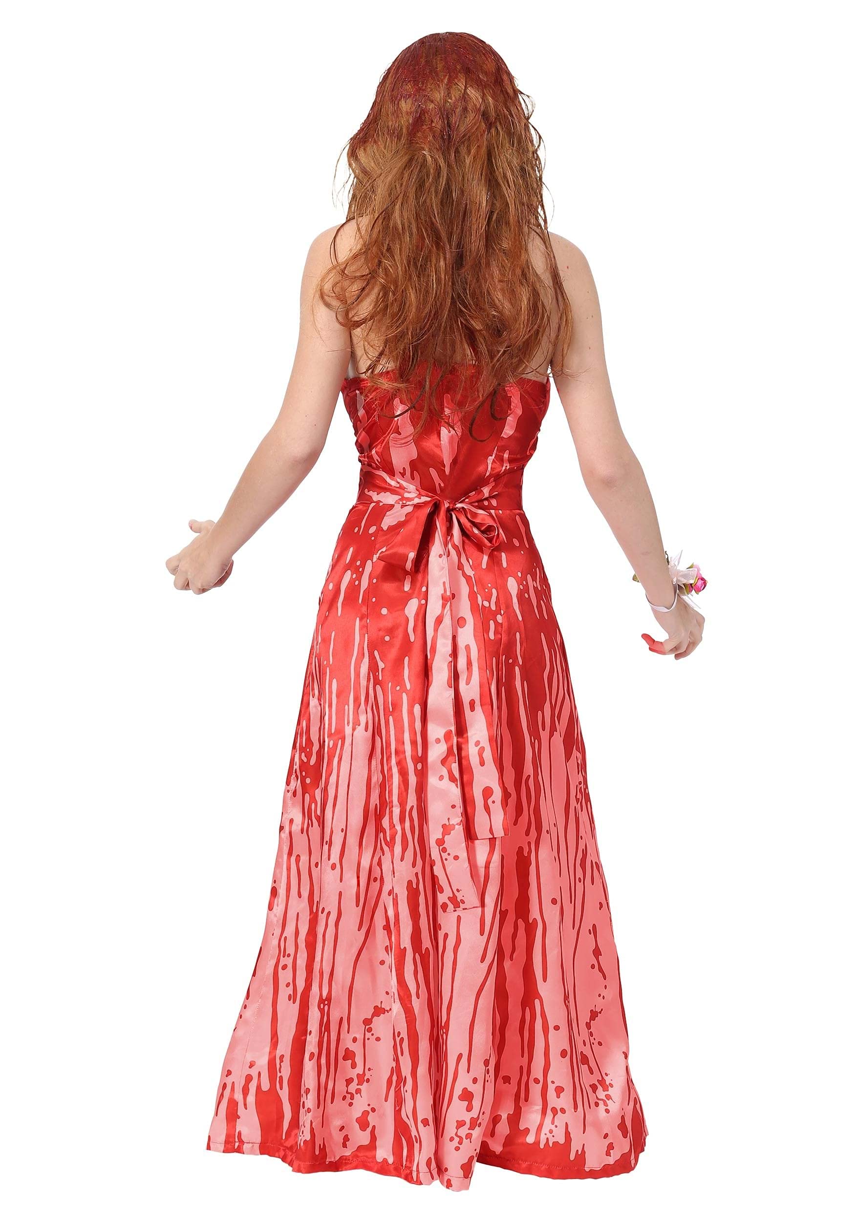 Blood-Spattered Satin Carrie Dress for Women - Halloween Costume & Cosplay