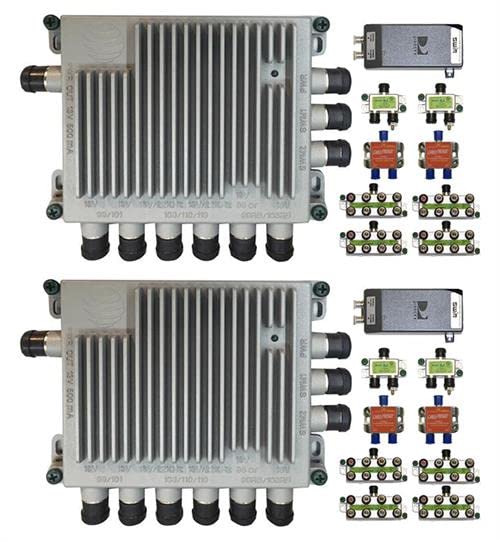 SWM-52 Satellite Receiver Kit with 4-Way Splitters & Power Supplies - Perfect for Multi-Room TV Setup & Home Theater Systems
