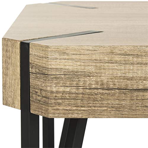 Safavieh Home Liann Rustic Brown & Black Glass Top Coffee Table - Modern Living Room Furniture for Small Spaces & Apartments
