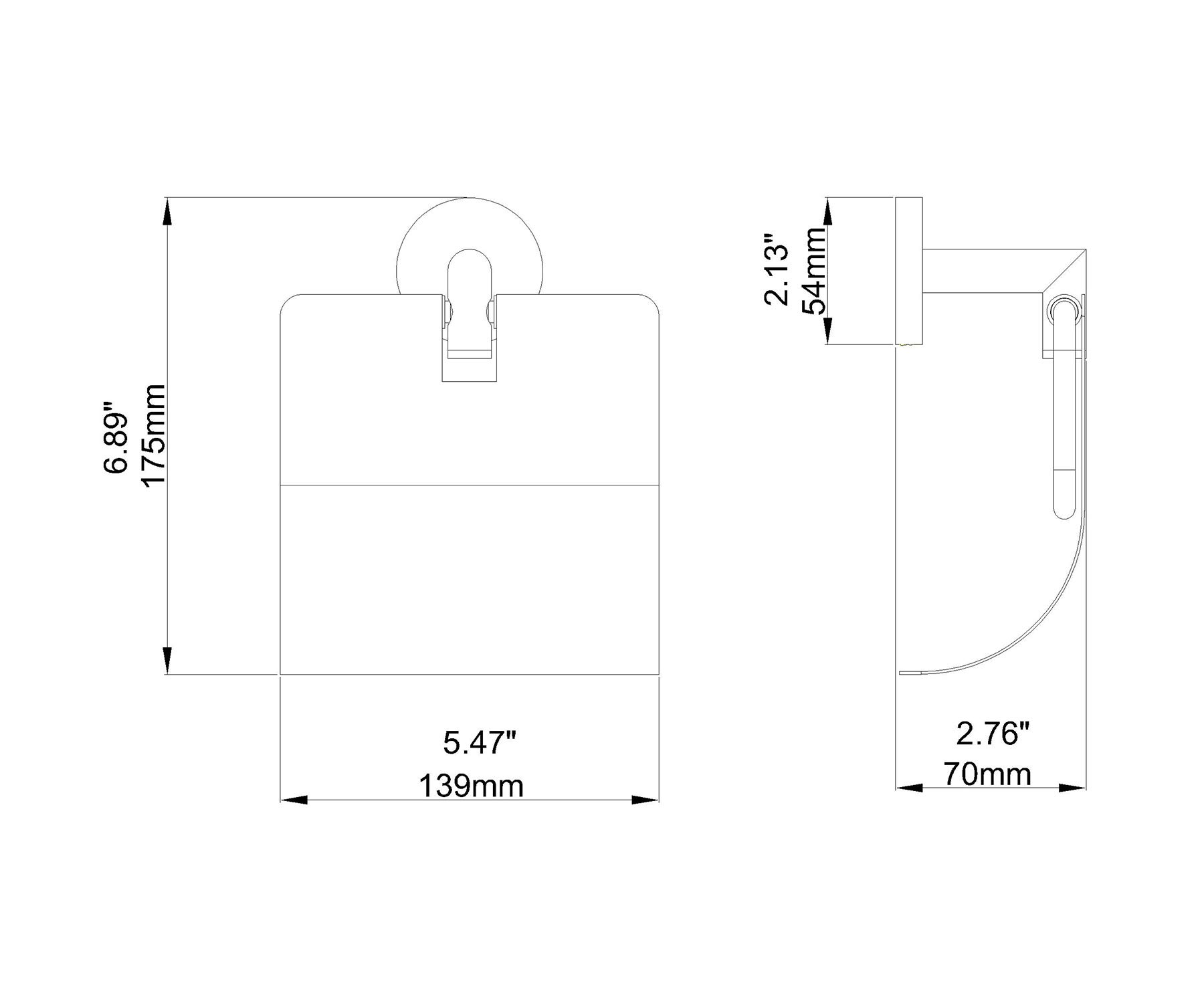 Modern Toilet Paper Holder with Cover - Wall Mounted Bathroom Tissue Roll Holder in Chrome & Brass Finishes (Leo Series 077040-CR) - Perfect for Contemporary Home & Luxury Hotel Bathrooms