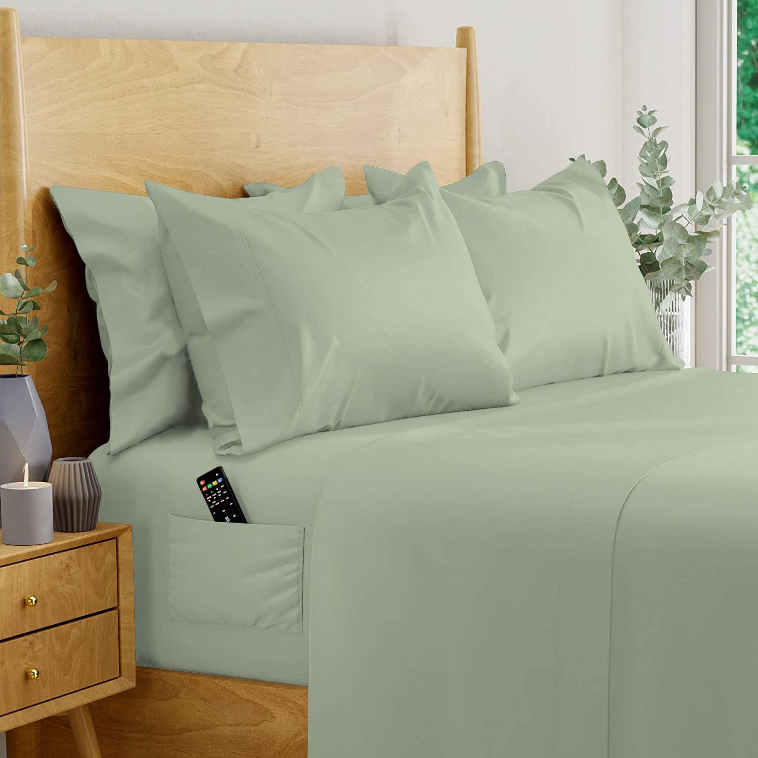 Luxury 800 Thread Count 100% Egyptian Cotton 4-Piece Sheet Set - Soft Deep Pocket Fitted Sheet (8