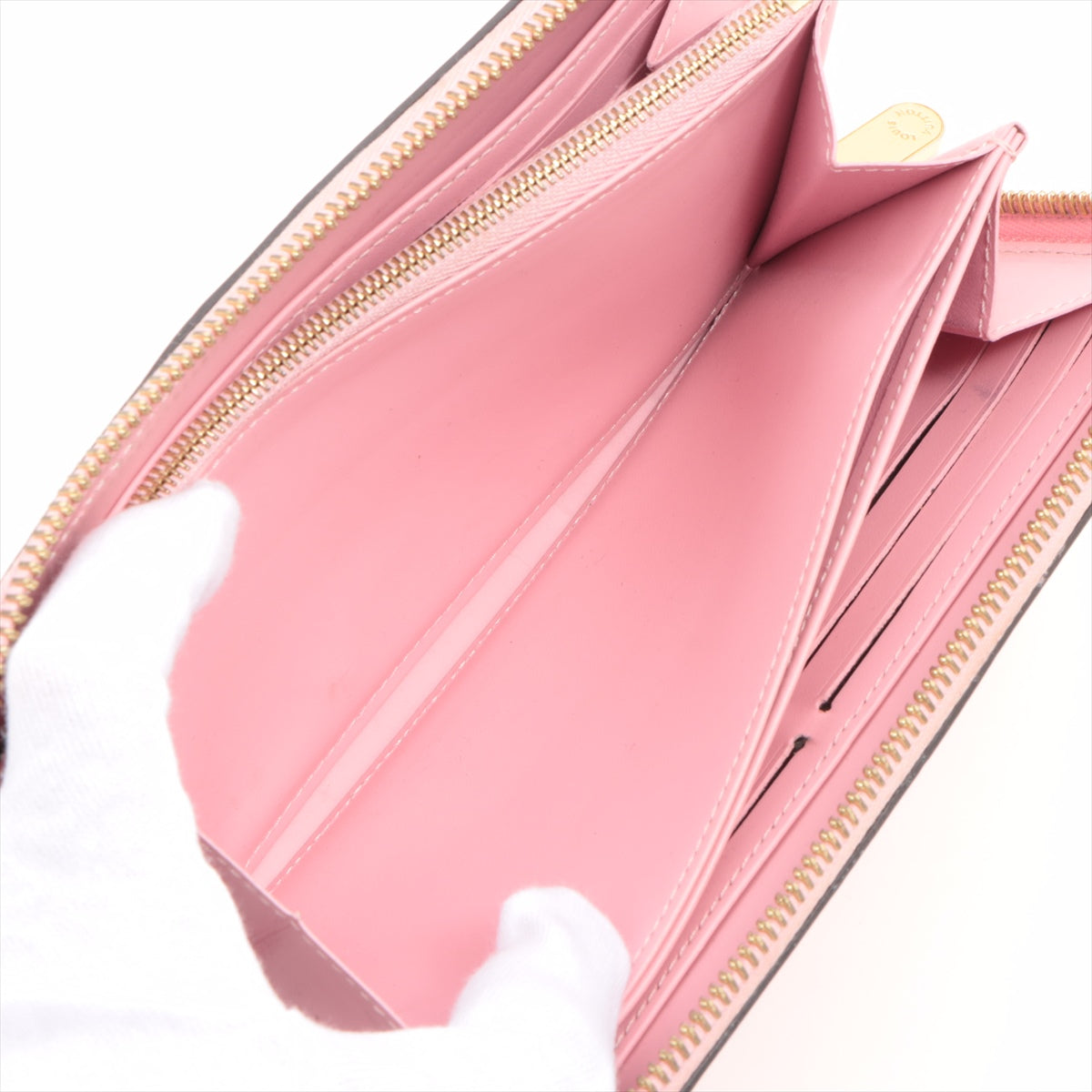 Louis Vuitton Monogram Vernis Zippy Wallet in Pink | Genuine Leather Women's Wallet | Perfect for Everyday Use & Gift Giving