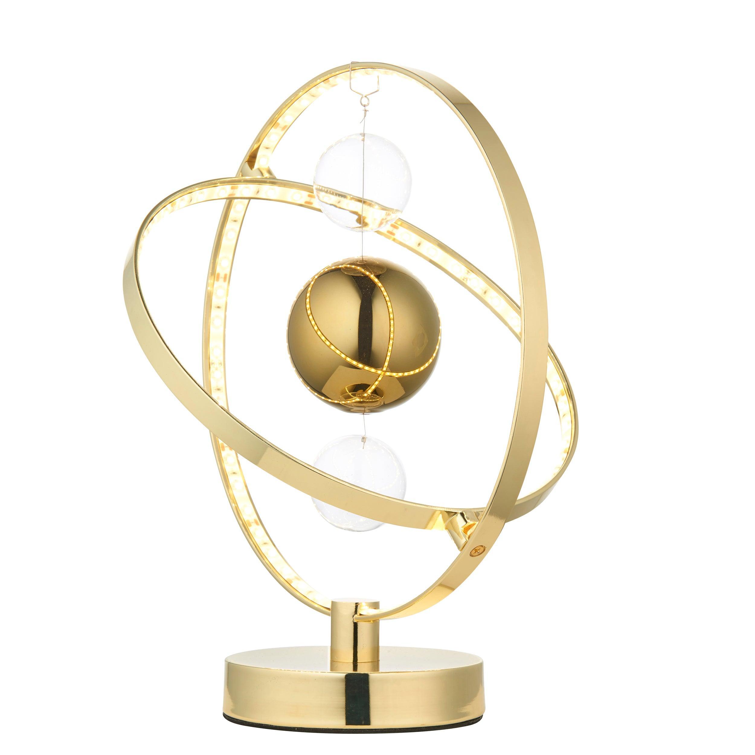 Endon Muni Modern Gold LED Table Lamp - Stylish Home & Office Lighting for Living Room, Bedroom, or Workspace