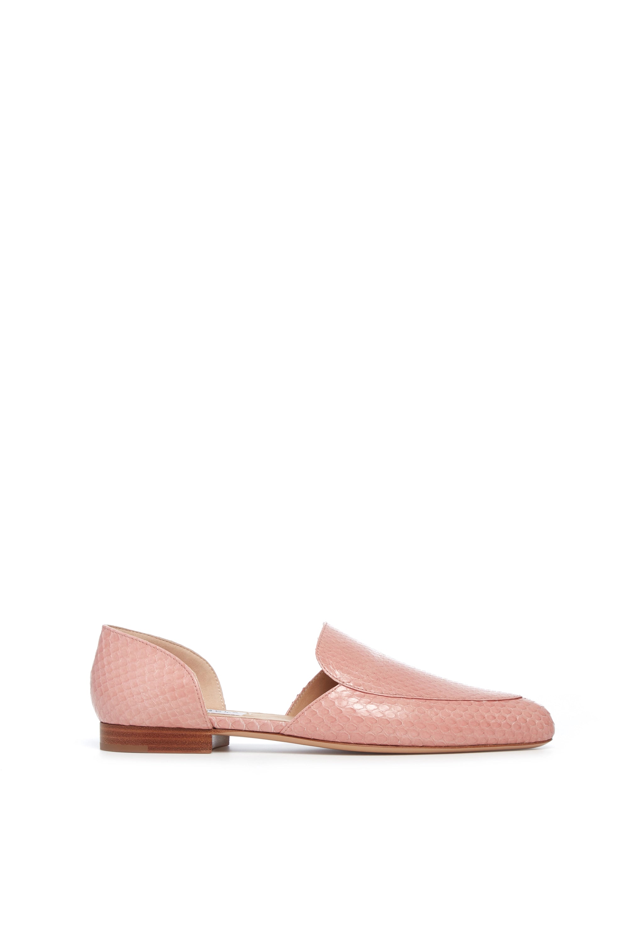 Jax Flat Shoe in Light Pink Snakeskin - Comfortable Women's Casual Flats for Everyday Wear | Perfect for Office, Walking & Travel