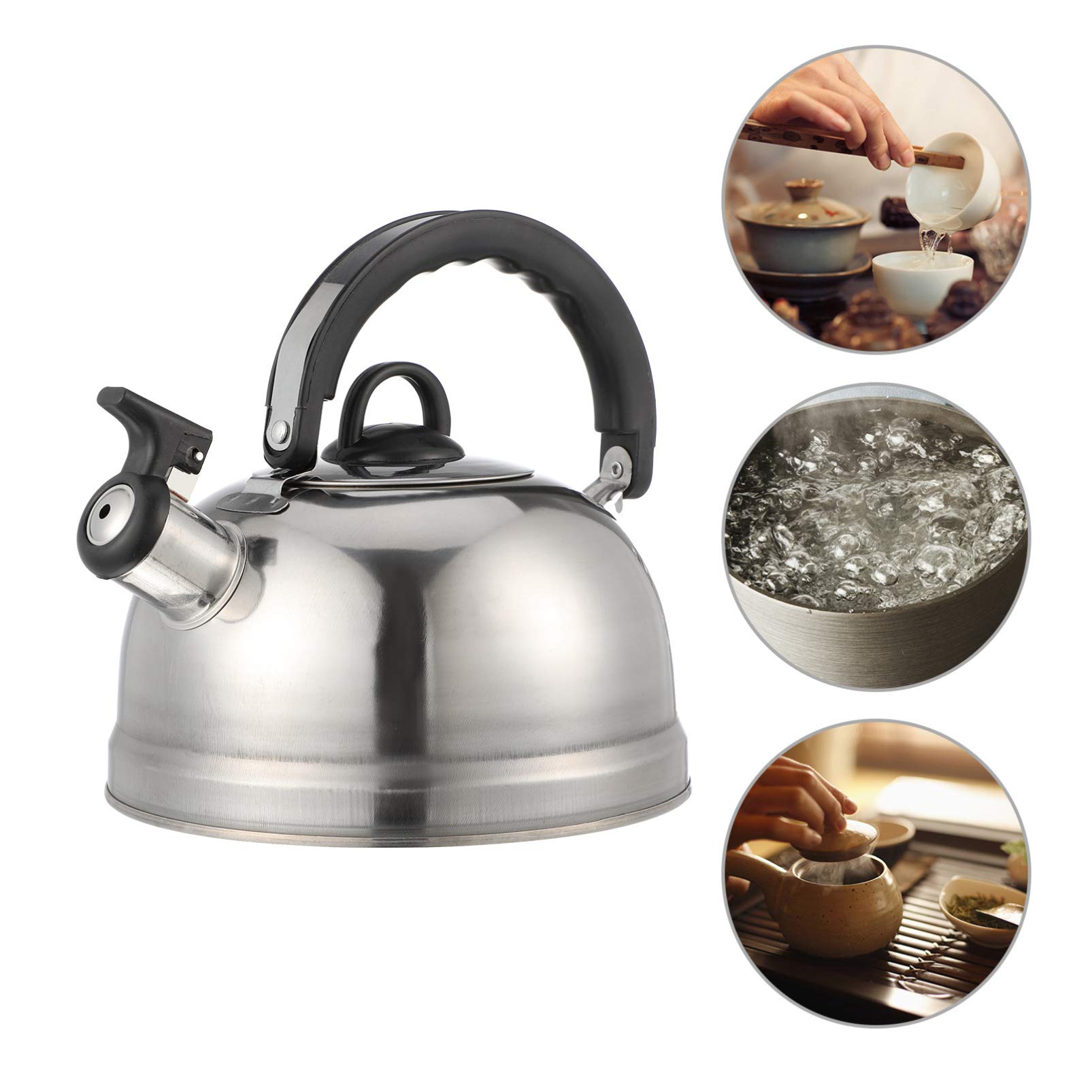 OSALADI 1pc Stainless Steel Chirping Kettle - Large Capacity Whistling Teakettle for Induction Cooktops & All Stovetops - Perfect for Boiling Water for Tea, Coffee & Home Cooking
