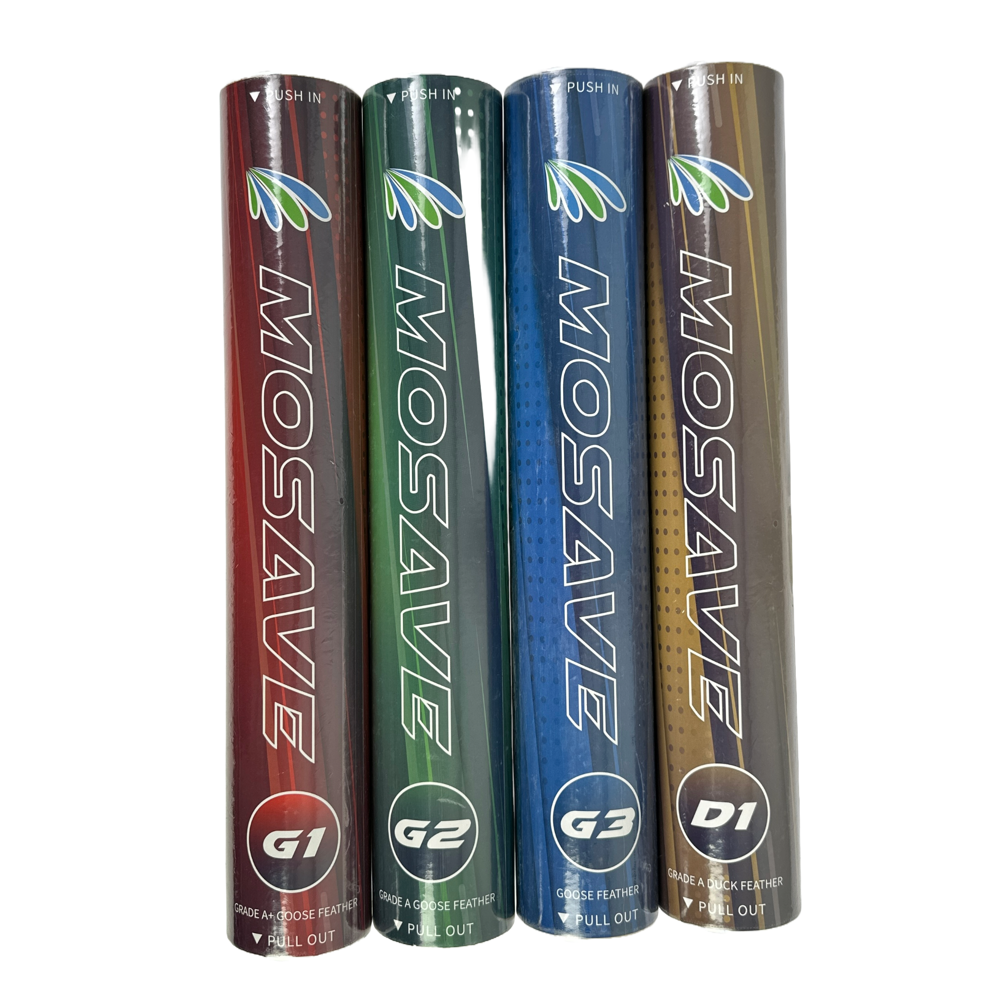 Premium Mosave D1 Feather Shuttlecocks [Gold] - Professional Badminton Training & Tournament Equipment for Indoor/Outdoor Sports