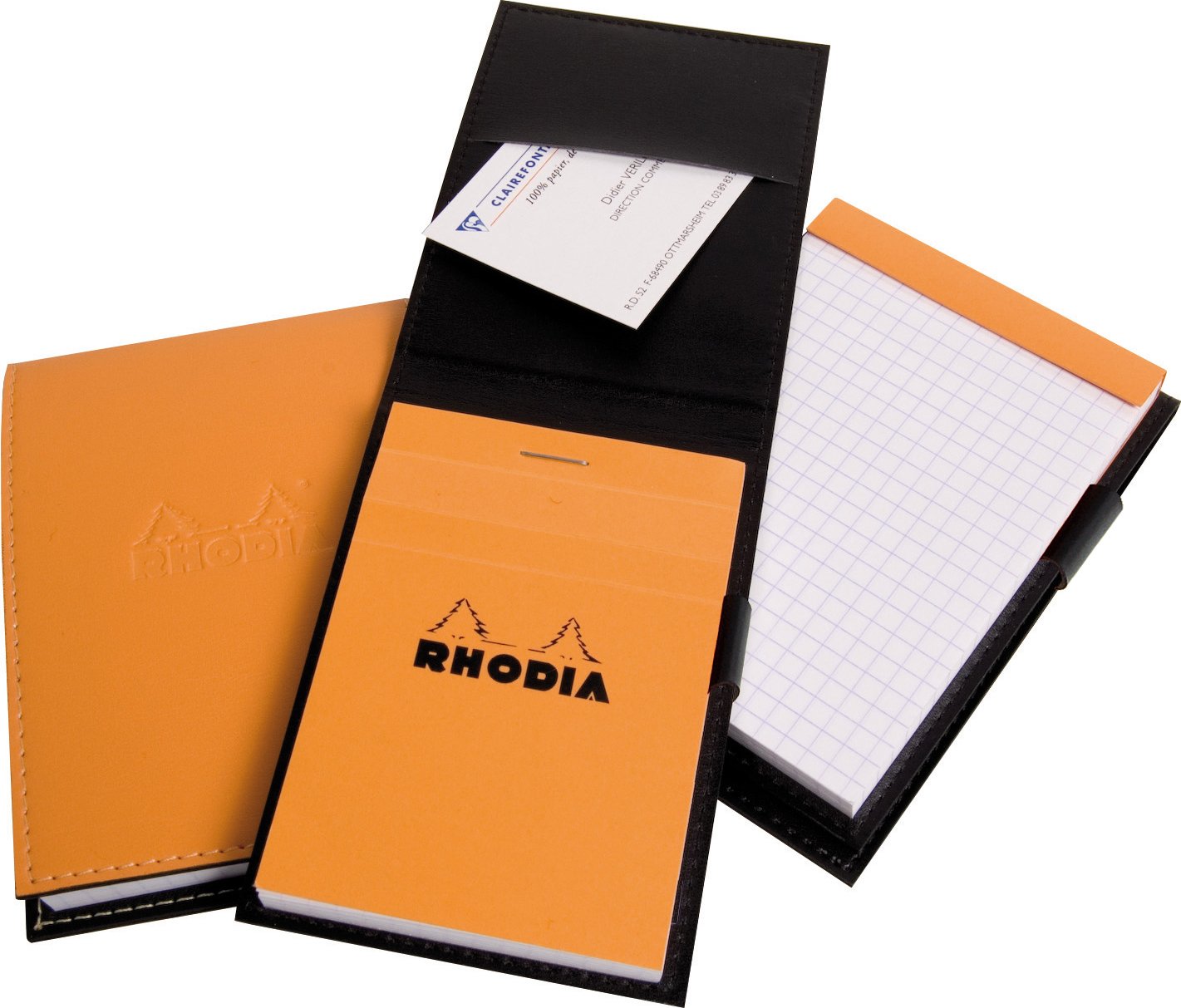 Premium Rhodia Notepad Holder with 4.5x6.5 Orange Refillable Pad - Perfect for Office, Journaling & Sketching | Durable Writing Accessories for Professionals & Artists