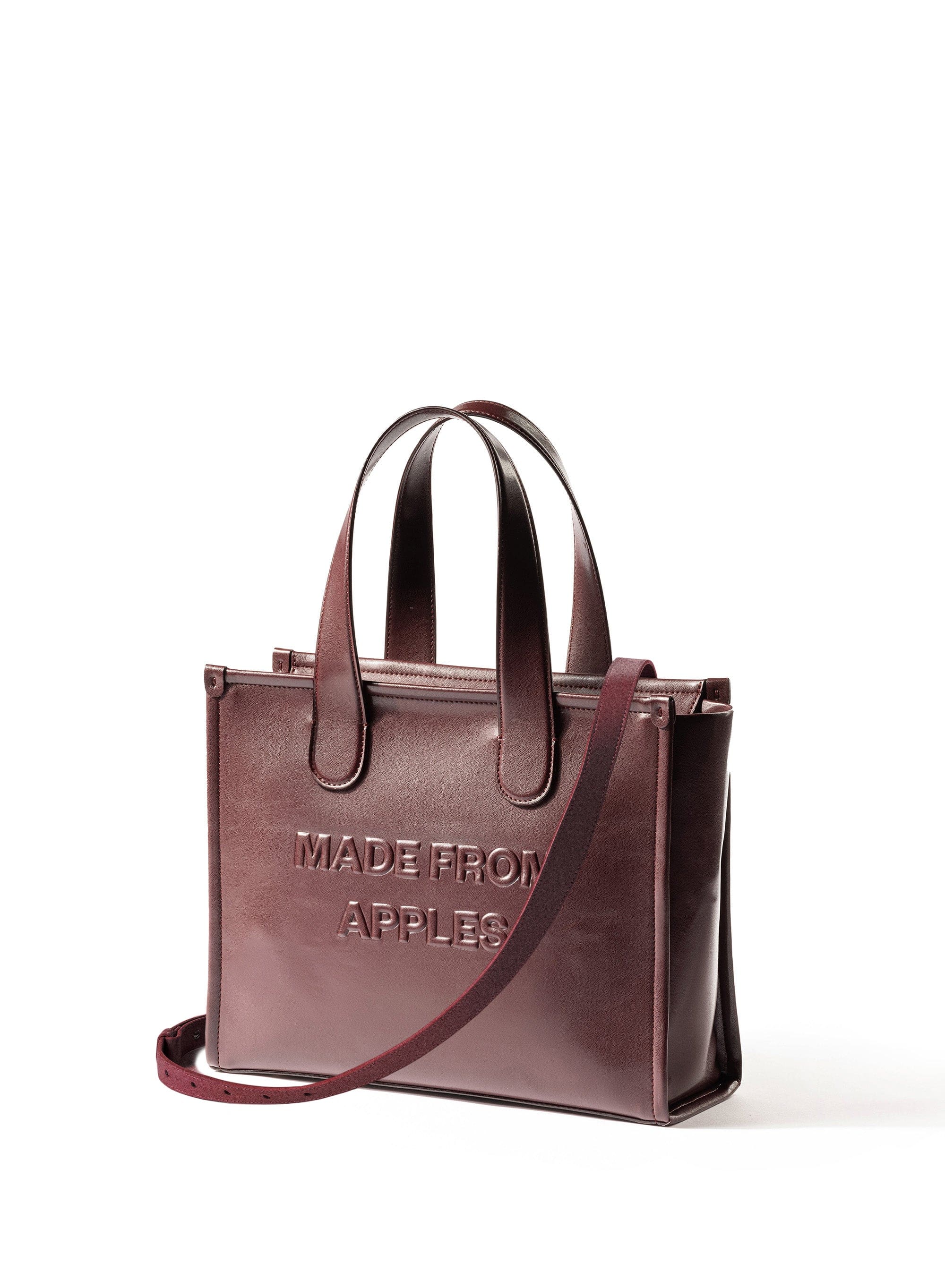 Alma L Apple Leather Vegan Tote Bag for Women | Eco-Friendly Plum Crossbody Purse | Perfect for Work, Travel & Everyday Use