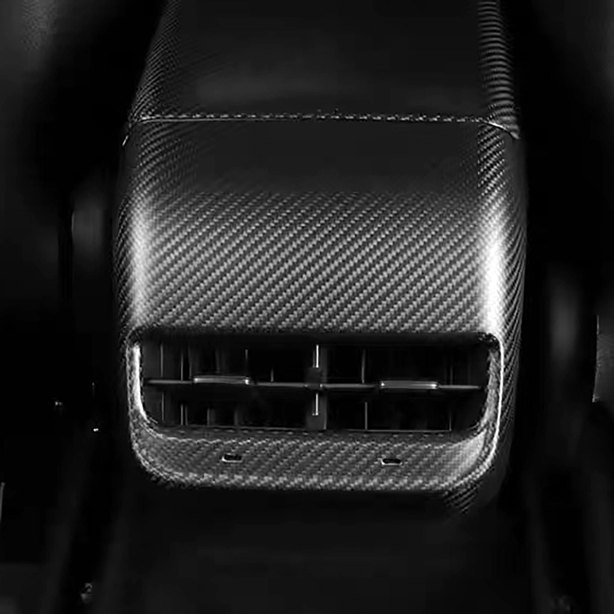 Premium Carbon Fiber Rear AC Outlet Cover for Tesla Model 3 & Model Y (2017-2023) - Durable & Stylish Interior Upgrade - Perfect for Car Enthusiasts & Tesla Owners