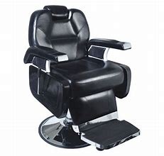 Professional Black Barber Chair with Round Base - Heavy Duty Salon Styling Chair for Haircuts & Shaves - Perfect for Barbershops & Home Grooming