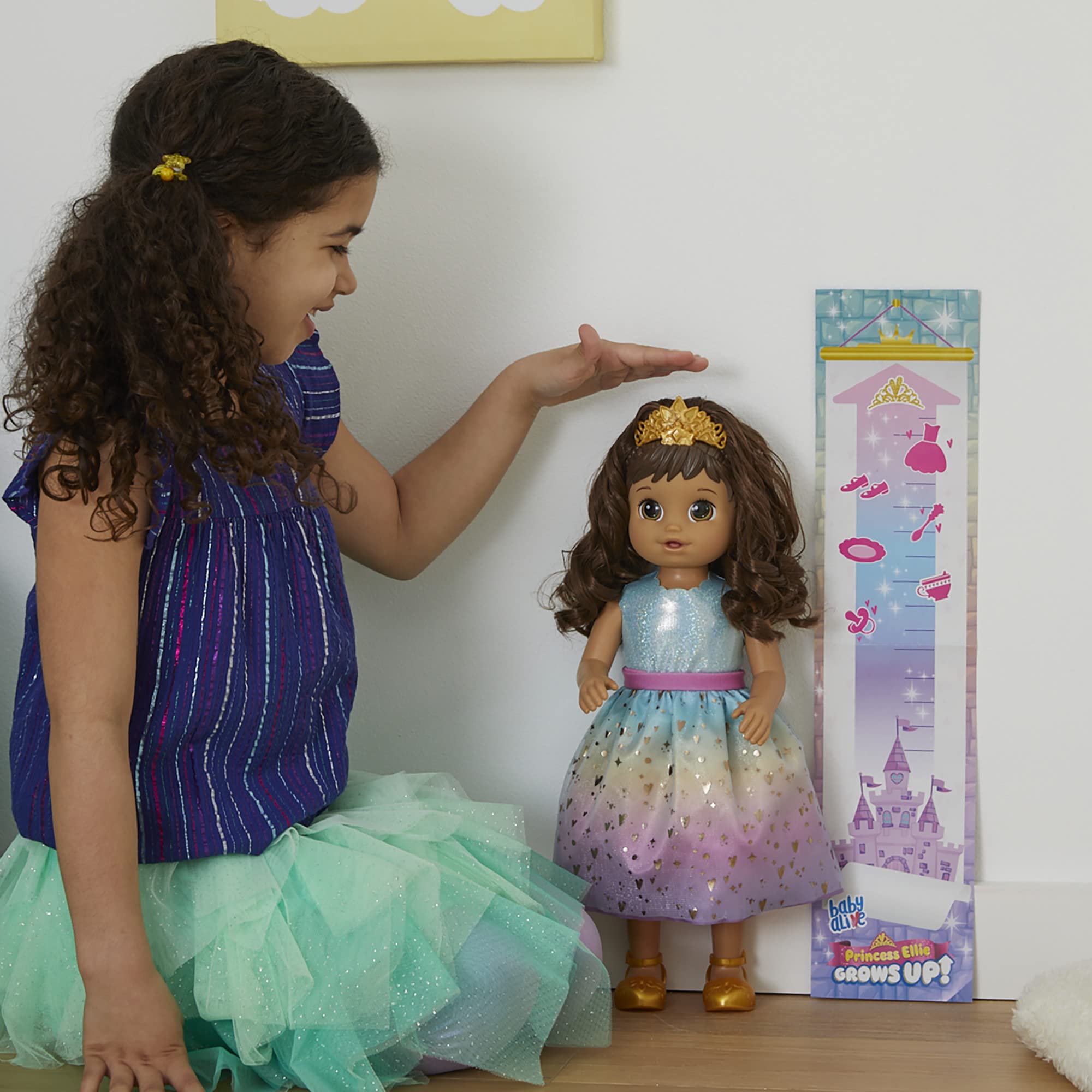 Baby Alive Princess Ellie Grows Up! Interactive Doll with Brown Hair & Accessories - 18