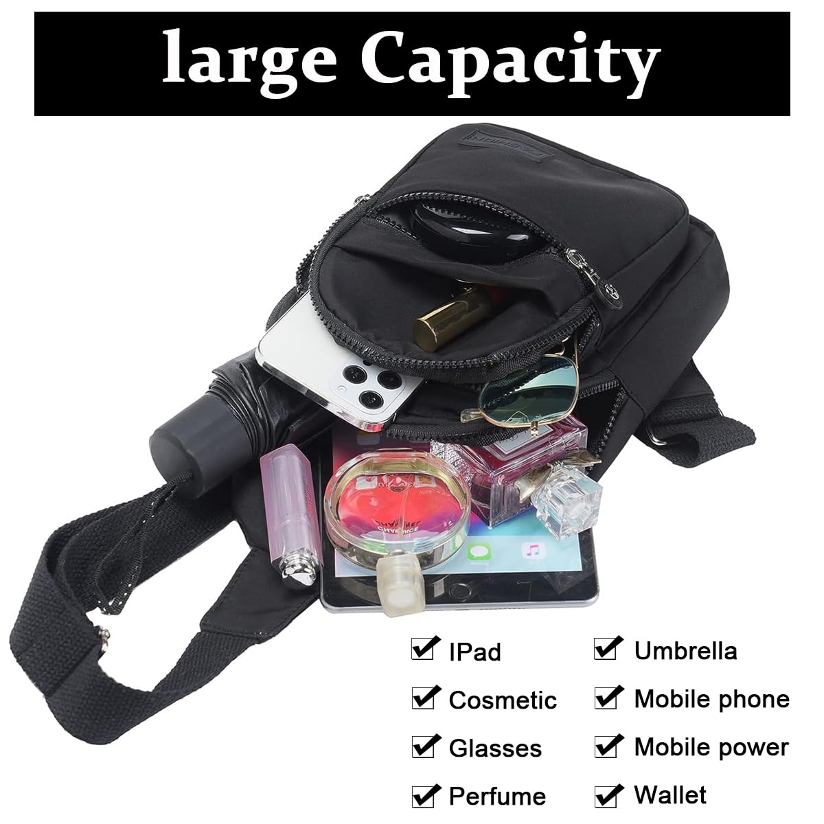 PALAY® Women's & Unisex Crossbody Bag - Lightweight Nylon Shoulder Bag with Multiple Pockets for Work, Shopping, Hiking & Travel - Perfect Everyday Carry-On for Commuting, Outdoors & City Adventures