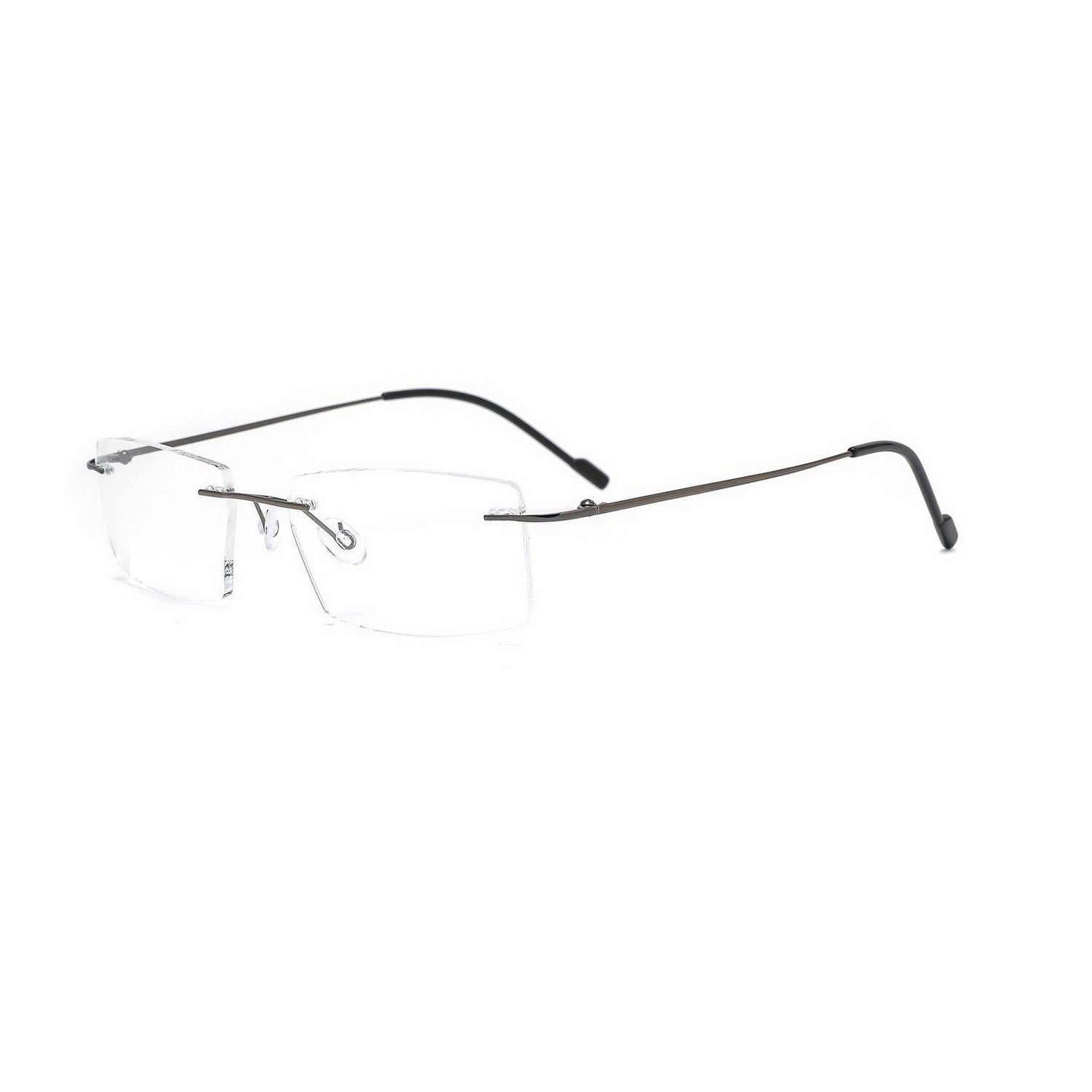 Stylish Rectangular Executive Rimless Glasses for Men & Women - Premium Lightweight Eyewear for Office, Business Meetings & Professional Settings