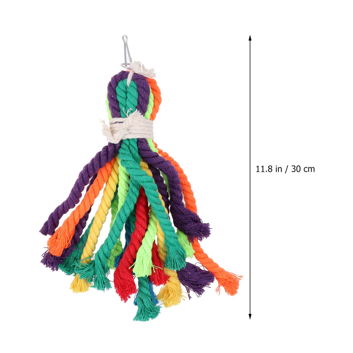 Balacoo Natural Macrame Cord Bird String Toys - Parrot Climbing, Foraging & Chewing Toy Set with Swing for Cage - Perfect for Macaws, Cockatoos & Parakeets (Great for Mental Stimulation & Beak Exercise)