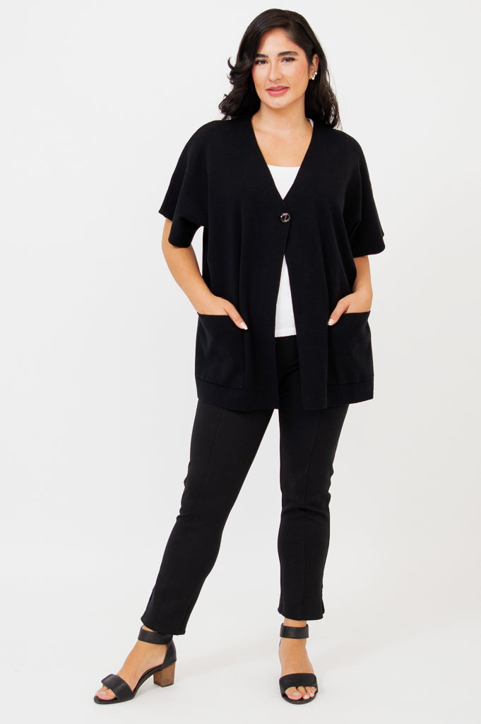 Josie Women's Black Cotton Sweater - Soft & Comfortable Pullover for Casual Wear, Office & Fall Outfits
