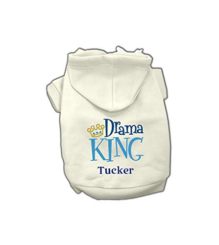 Drama King Embroidered Dog Hoodie - Custom Pet Sweatshirt for Small & Medium Dogs - Perfect for Winter Walks & Instagram Photos