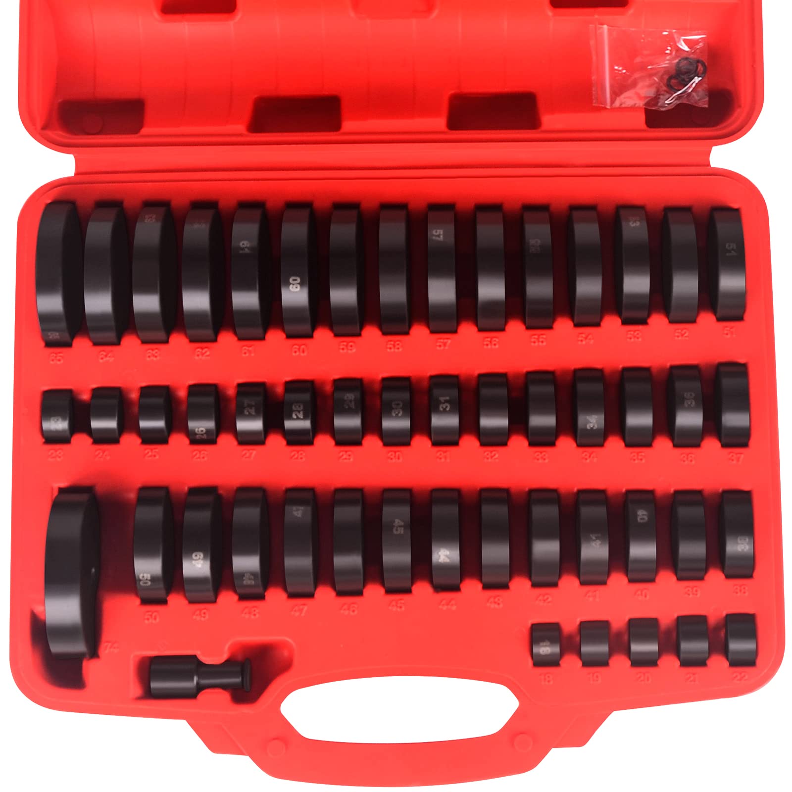 52-in-1 Custom Bushing Driver Tool Set - 52PCS Transmission, Wheel, Axle Bearing Race Seal Installer & Remover - Professional Press Tool Kit for Bush Removal & Bearing Installation - Perfect for Auto Repair Shops & DIY Mechanics
