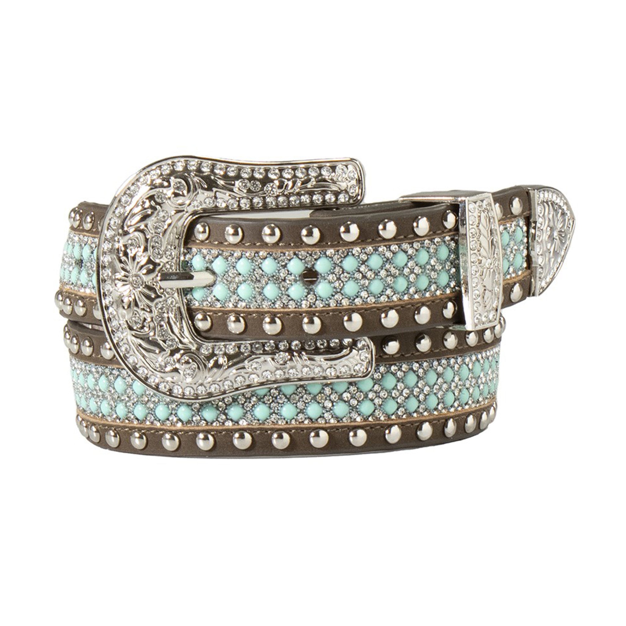 Angel Ranch Girls Turquoise Crystal Belt - Stylish Western Accessory for Cowgirl Outfits, Parties & Special Occasions