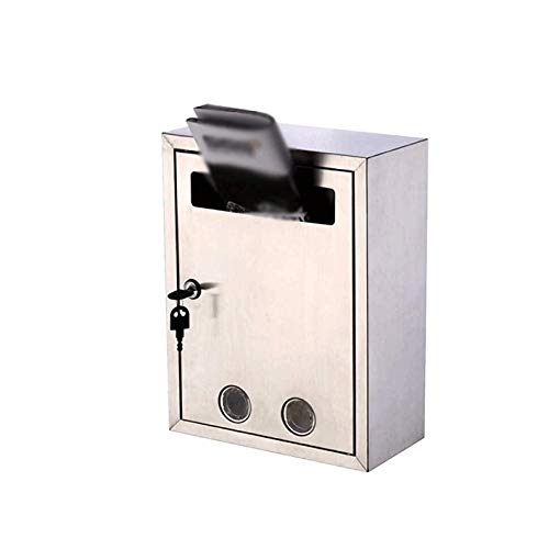 Stainless Steel Wall Mounted Locking Mailbox - Waterproof Outdoor Letter Storage Box with Large Newspaper Rack & Secure PO Box Design | Perfect for Homes, Apartments & Office Buildings