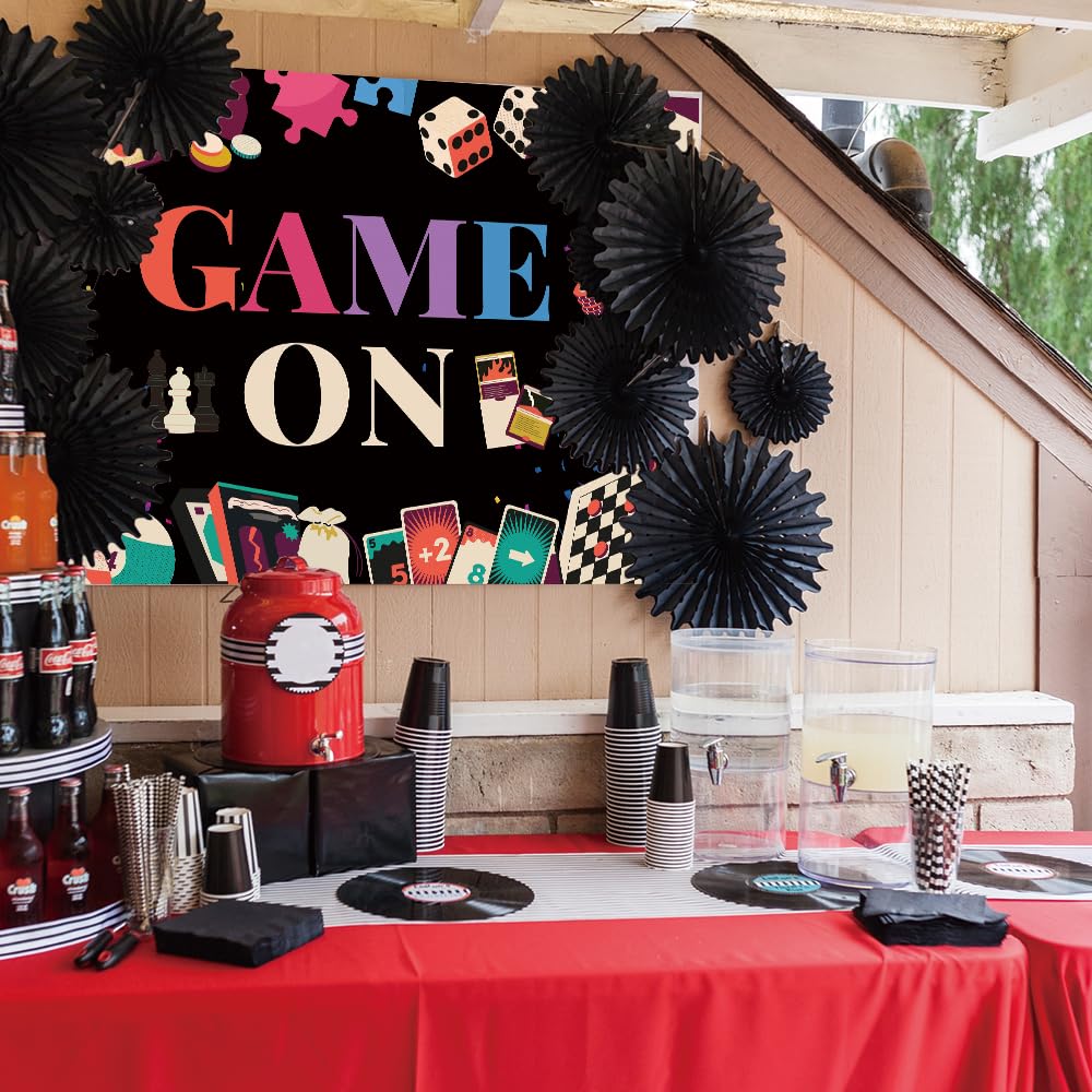Gaming Party Backdrop - Gambling Chess Card Game Night Theme for Photography, Birthday Decor, Family & Friends Gatherings - Perfect for Photobooth, Studio Props & Gamer Favors