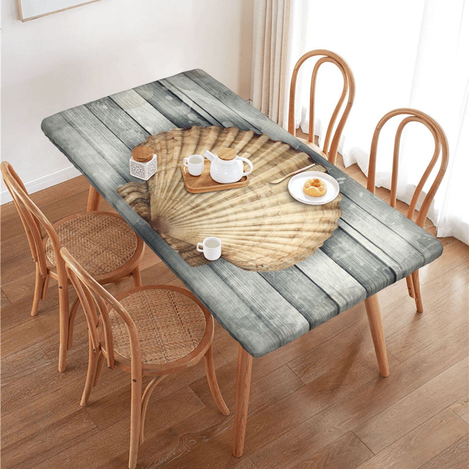Waterproof Marine Seashell Tablecloth for 4 FT (48