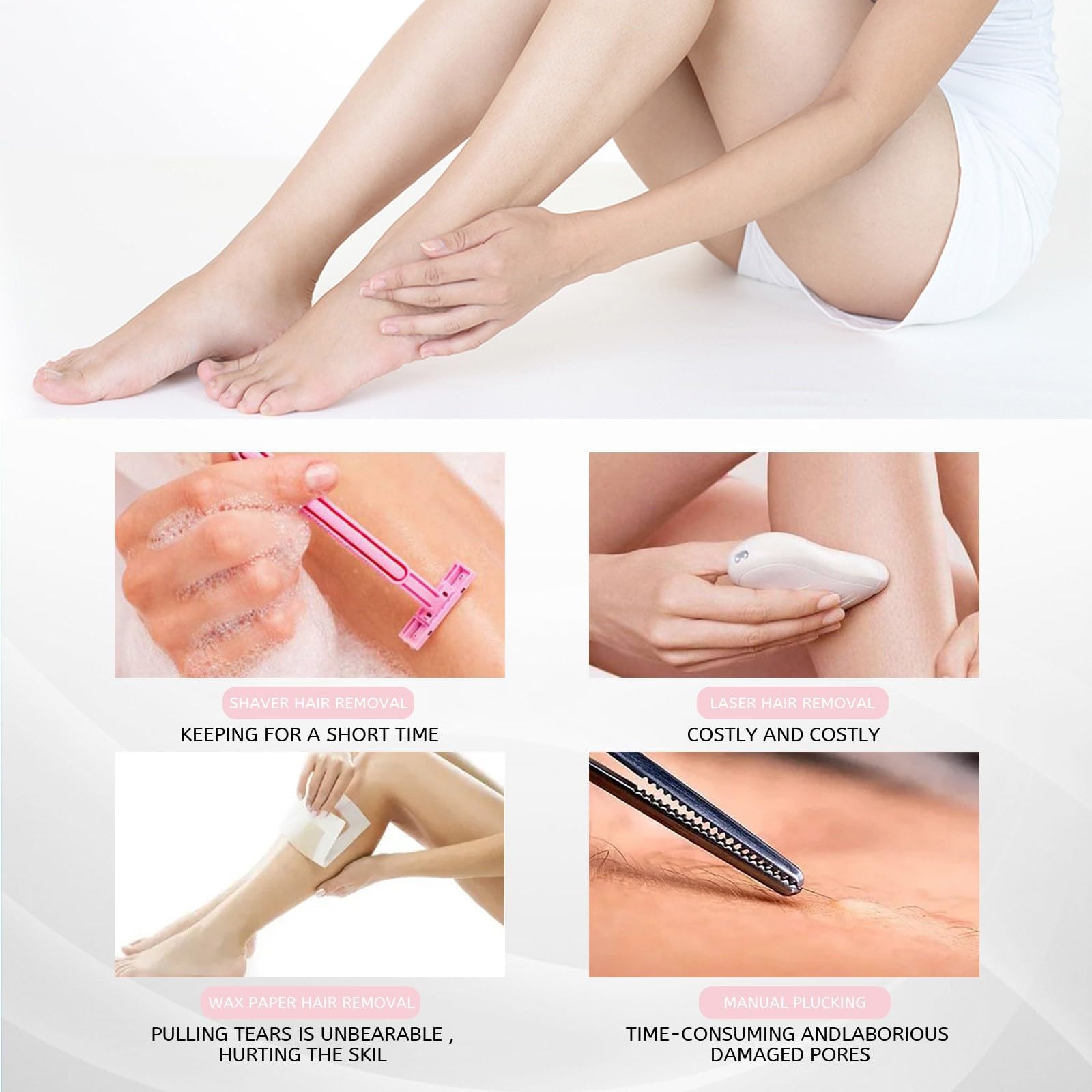 Belle Body Hair Removal Foam with Beeswax - Wax-Free Depilatory Spray for Women & Men | Painless & Smooth Skin | Ideal for Legs, Arms, Bikini Line & Underarms at Home