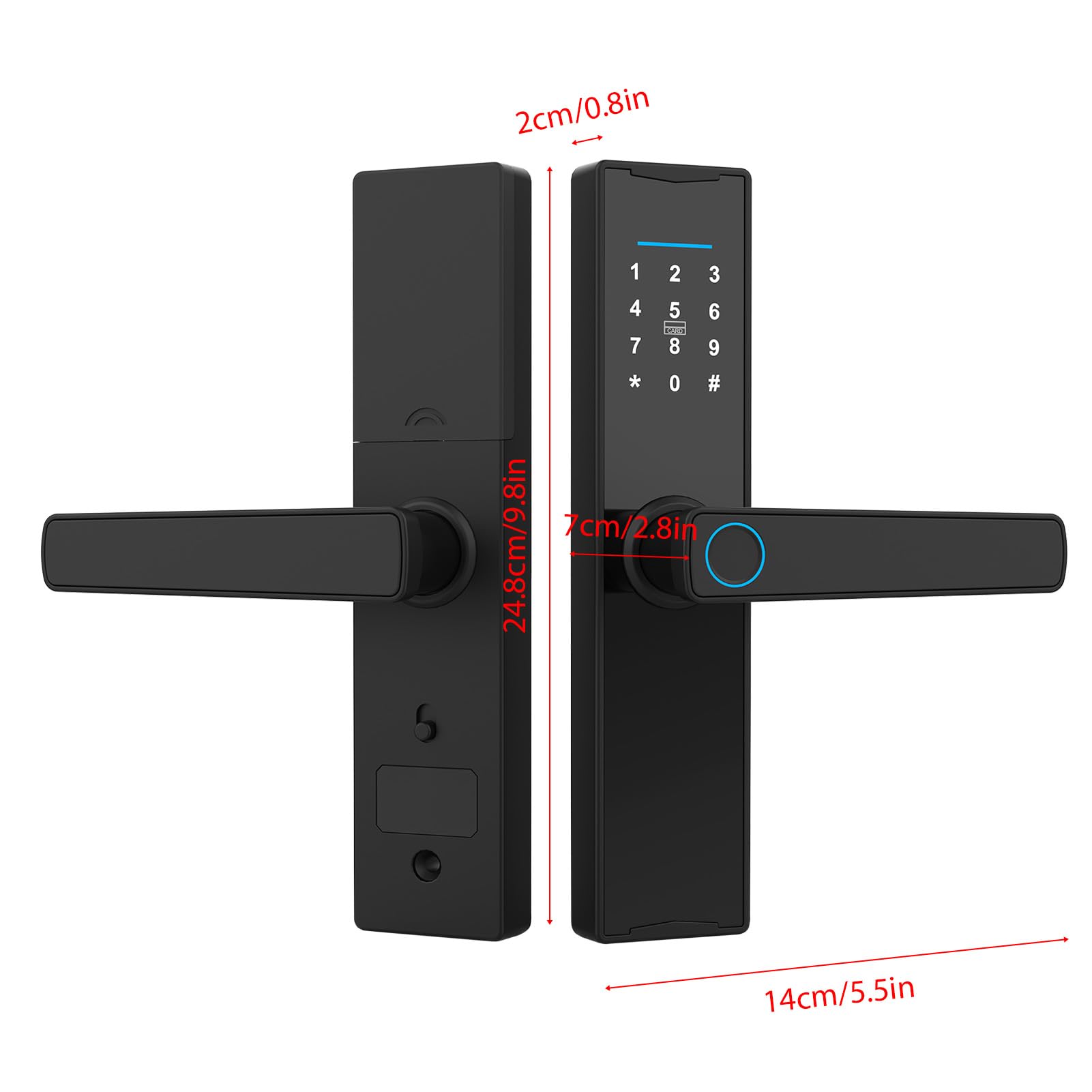 Tuya Smart Lock - Fingerprint & Keypad Electronic Deadbolt Door Lock with Handle, Tuya APP Compatible - Secure Your Home, Office & Vacation Rental