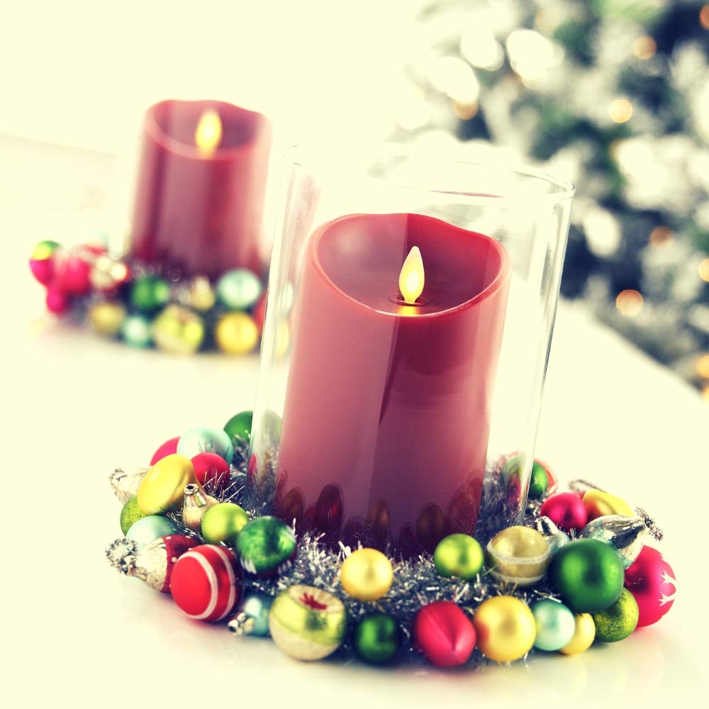 Raz Imports Flameless LED Pillar Candles Set of 3 - Remote Control Battery Operated Flickering Candles with Timer - Decorative Fake Candles for Home Decor, Wedding Centerpieces & Romantic Ambiance - Perfect for Living Room, Bedroom, Patio & Dinner Parties