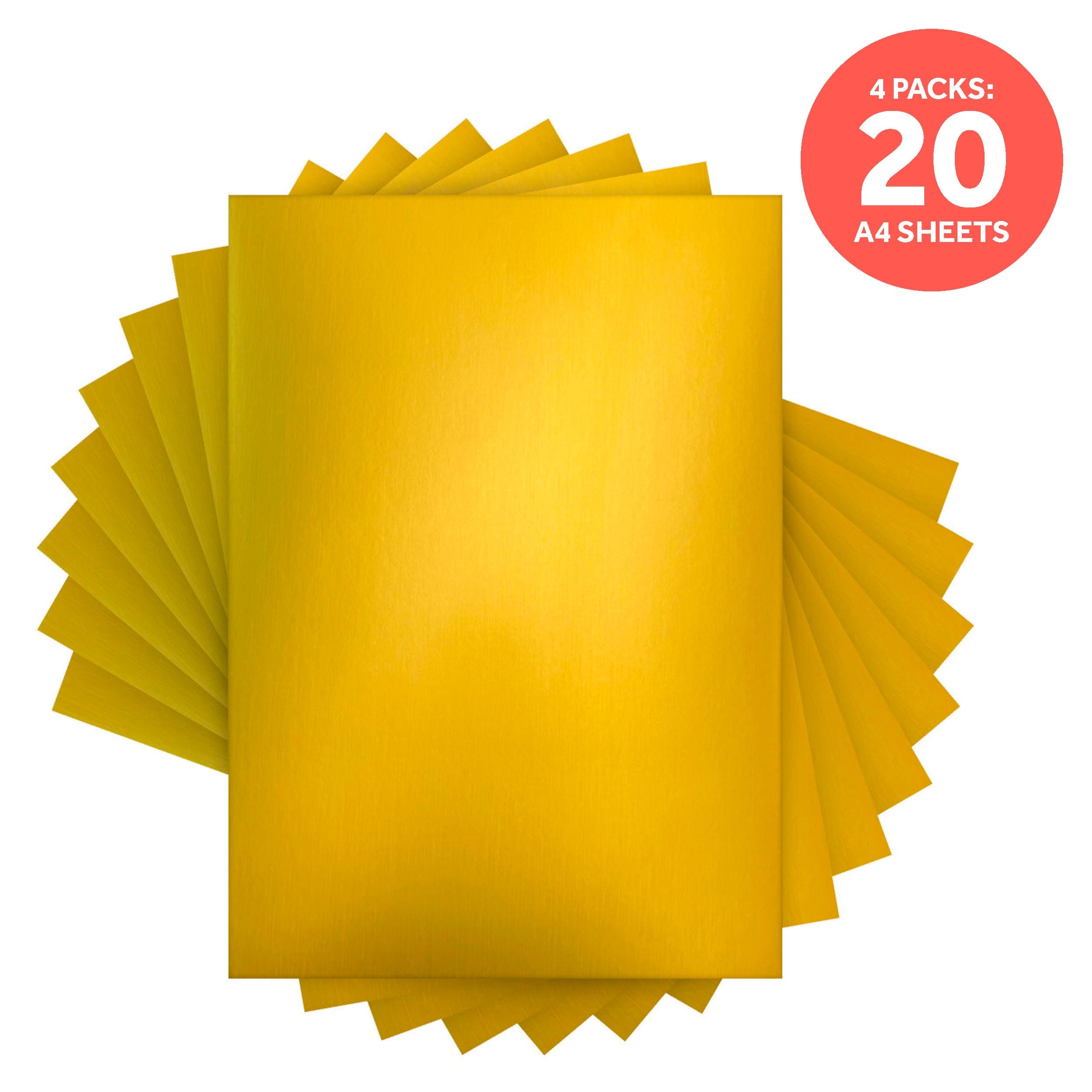 4-Pack Gold Pearl Satin Mirror Cards A4 Size (9466E4) - Perfect for Scrapbooking, DIY Crafts, and Home Decor