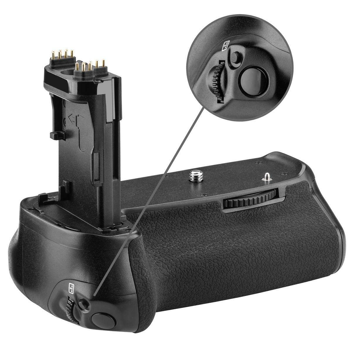Canon EOS 70D 80D 90D Battery Grip Kit - Vertical BG-E14 Replacement with 4 LP-E6 Batteries & Fast Charger for DSLR Photography, Travel & Professional Shooting